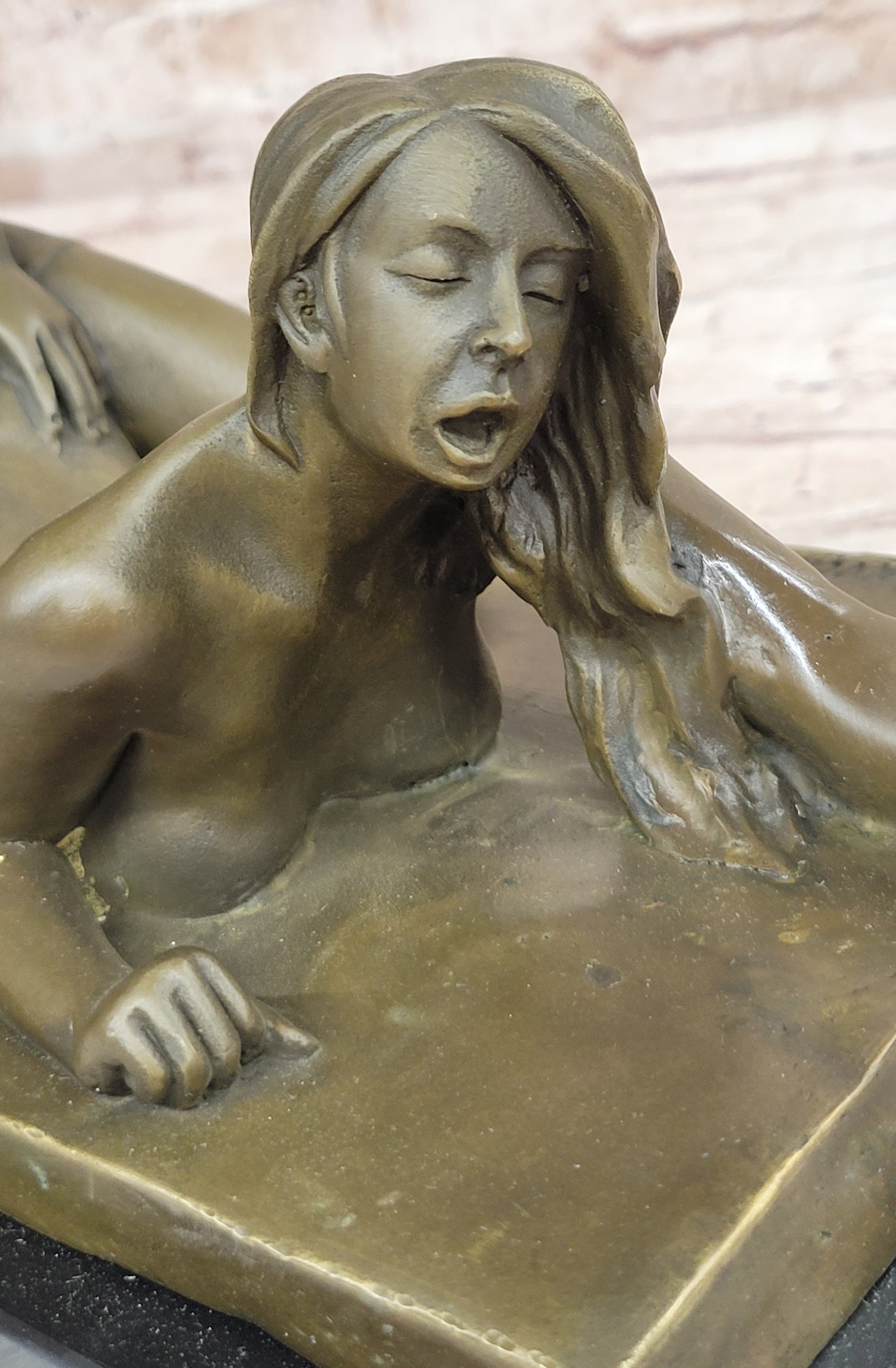 Erotic Sexy Nude Hand Made Lady Girl .. Bronze Women Sculpture Statue deco