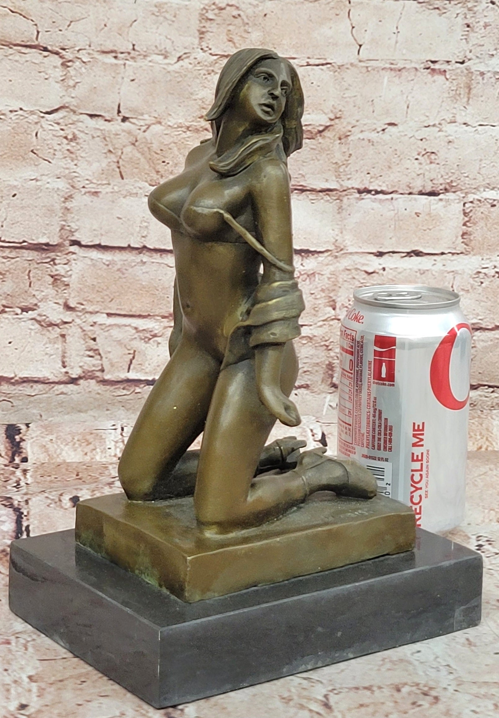 Bronze Sculpture Erotic Art Titled Girl with Whip By German Artist Preiss Statue