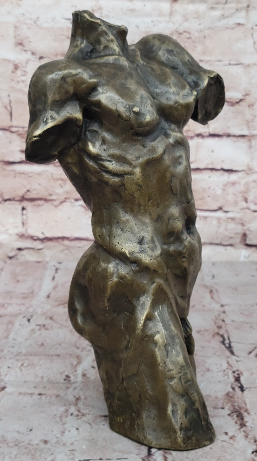 Original Abstract Bronze Torso Nude Sculpture. Mid Century Modern. male Artwork