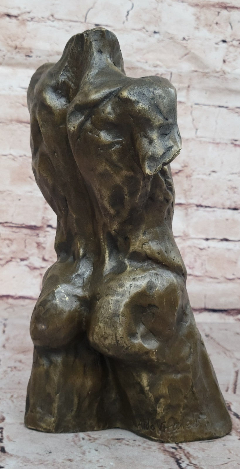 Original Abstract Bronze Torso Nude Sculpture. Mid Century Modern. male Artwork