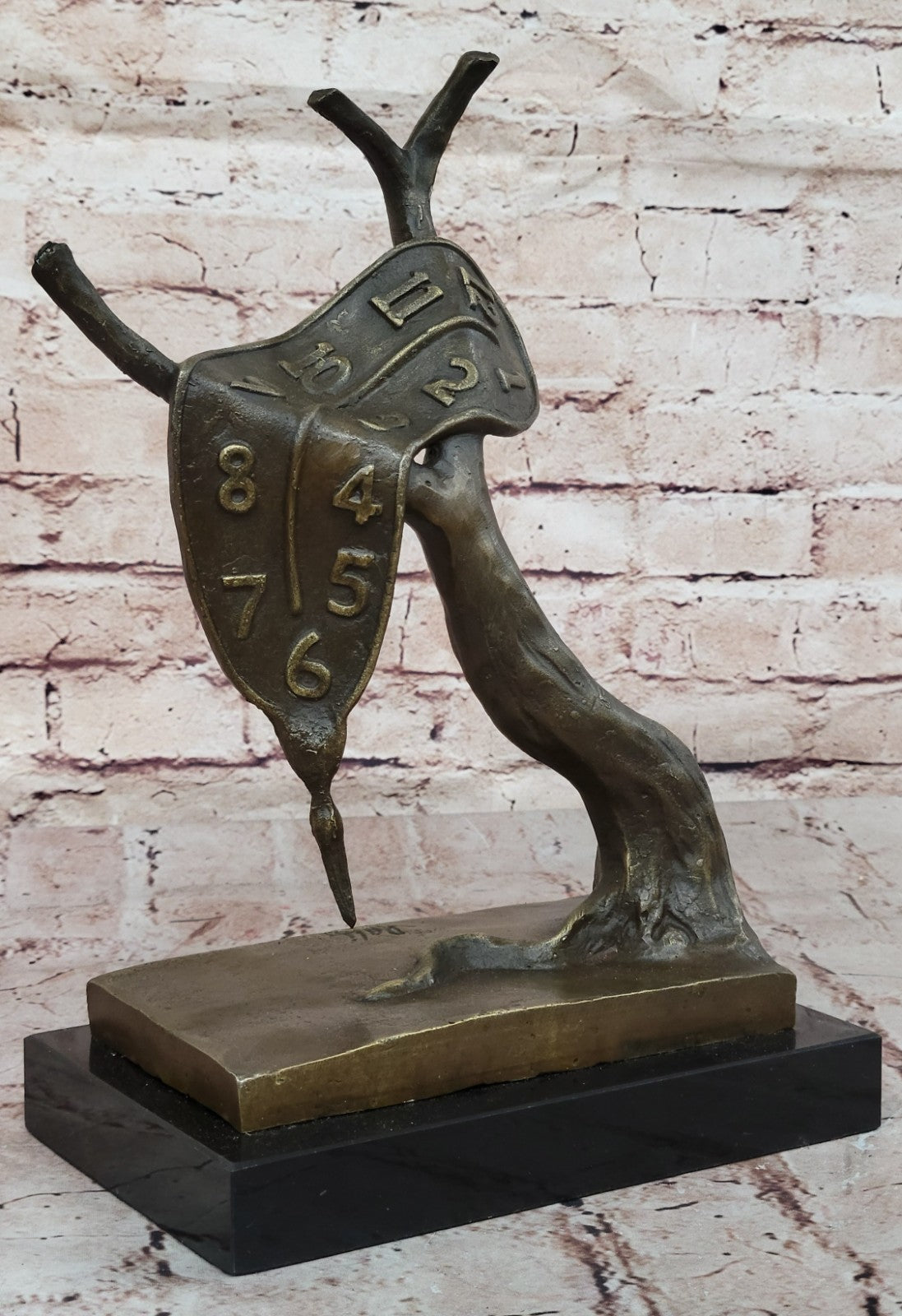 Salvador Dali Greatest Surrealist Hot Cast Bronze Sculpture Marble Base Figurine