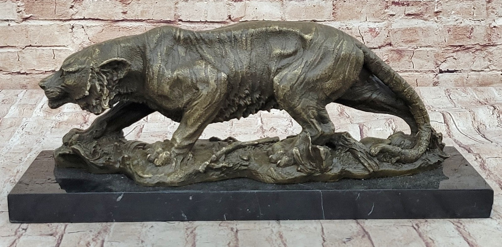 Lost wax Method Large Tiger Bronze Sculpture Museum Quality Figure Artwork