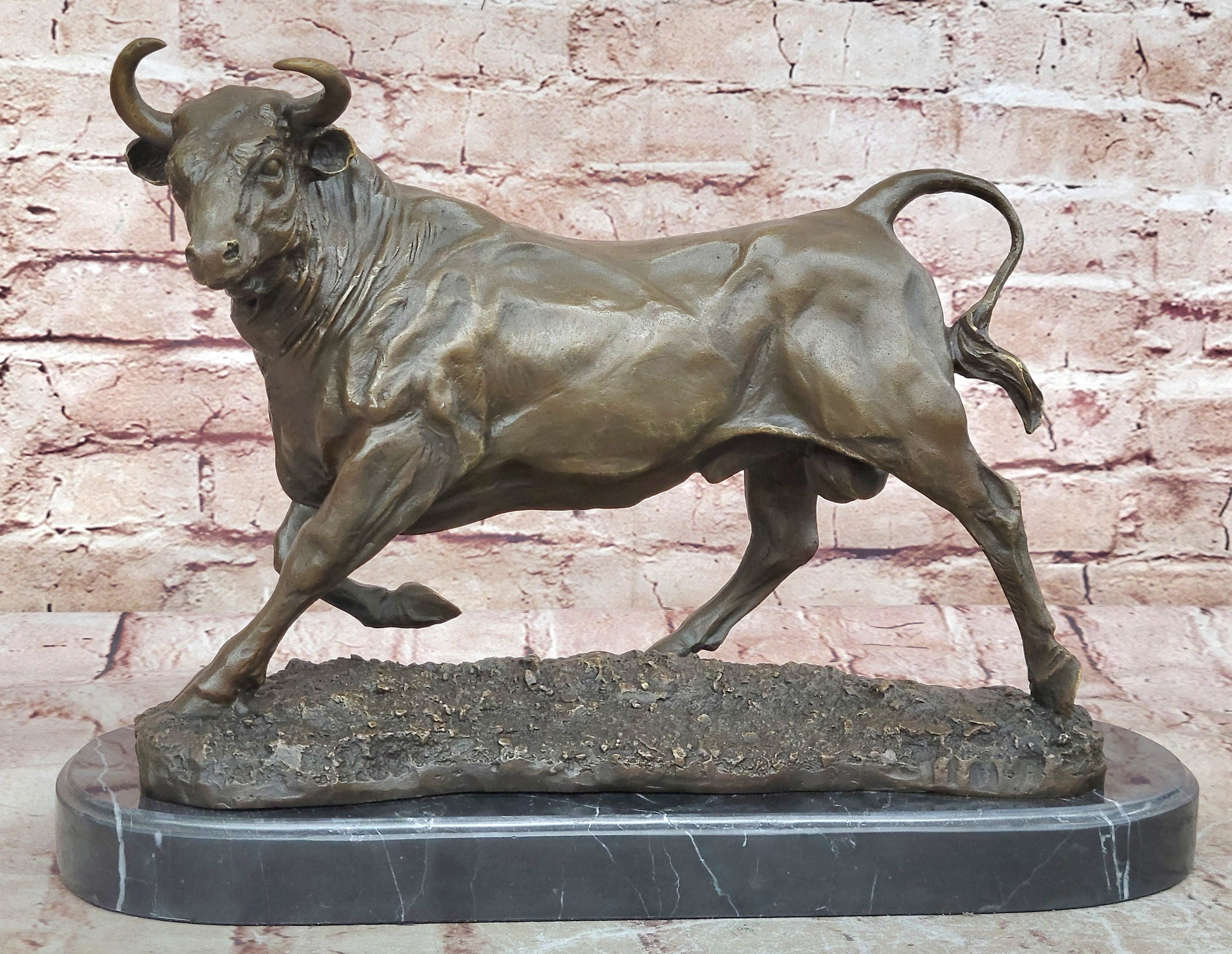 Extra Large Bronze coffee Wall Street Bull OX Figure Statue 20 LBS Figurine