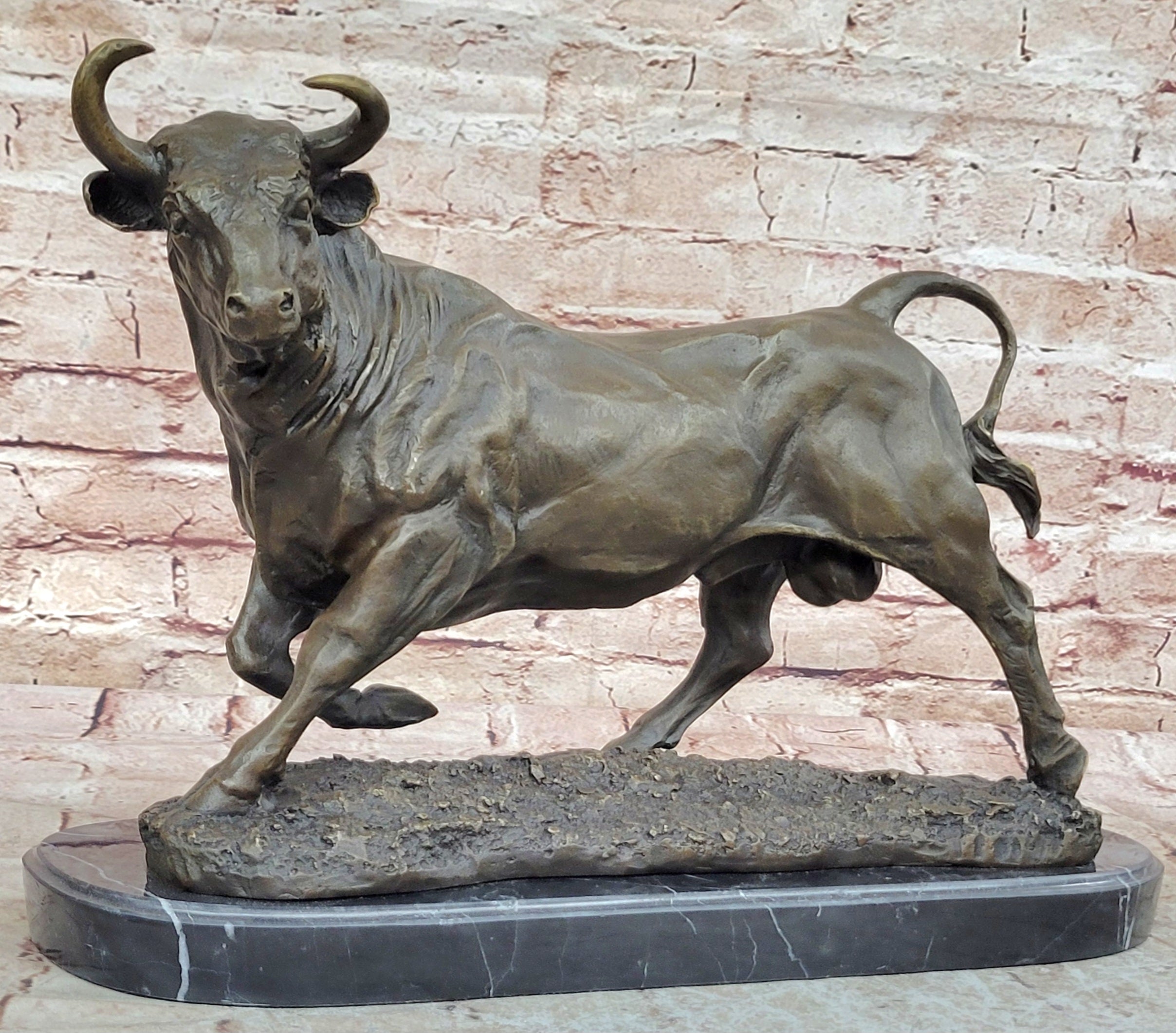 Extra Large Bronze coffee Wall Street Bull OX Figure Statue 20 LBS Figurine