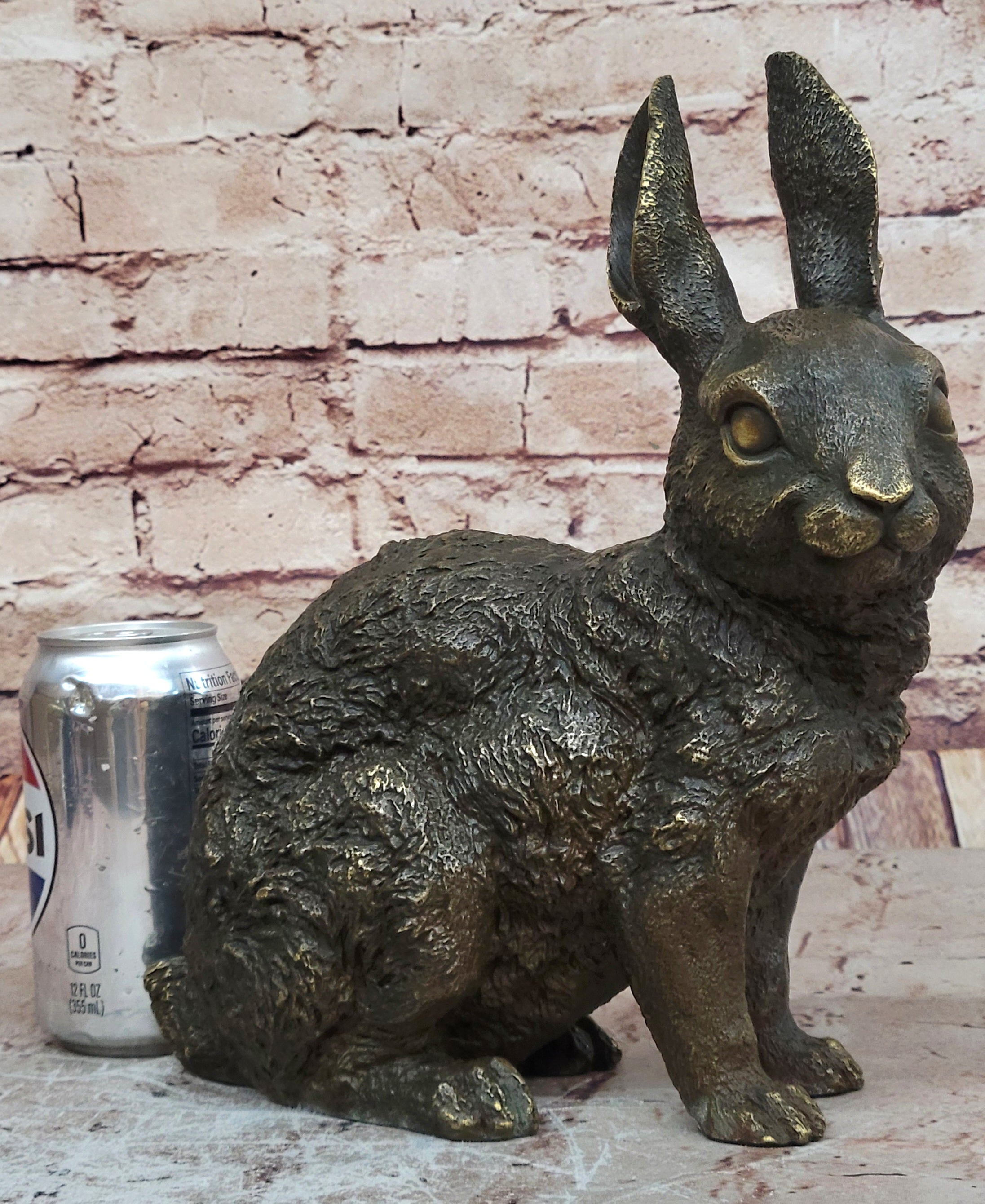 Rabbit Resting Garden Sculpture Metal Statue Indoor Outdoor Real 100% Bronze Art
