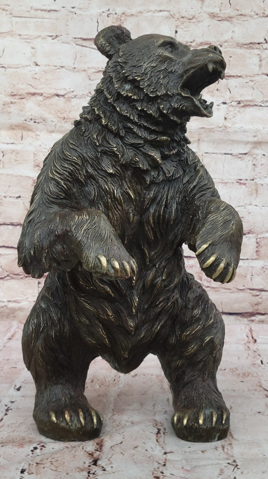 Remington Roaring Black Bear Lover Collector Bronze Statue Bookend Gift Art Deco