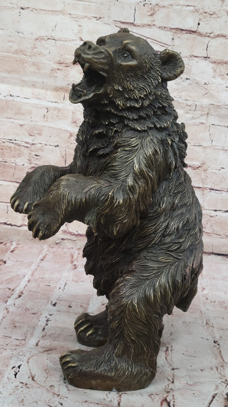 Remington Roaring Black Bear Lover Collector Bronze Statue Bookend Gift Art Deco