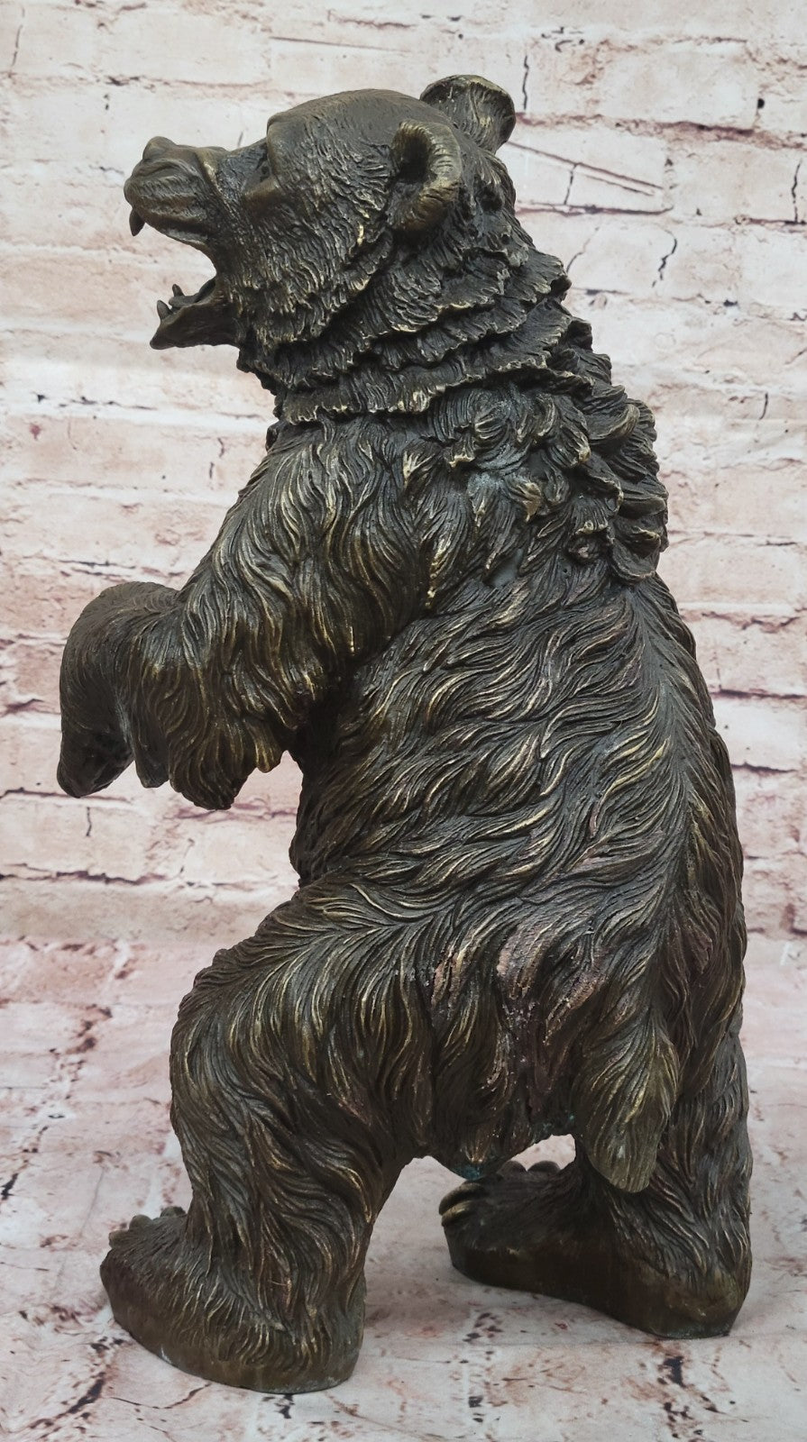 Remington Roaring Black Bear Lover Collector Bronze Statue Bookend Gift Art Deco
