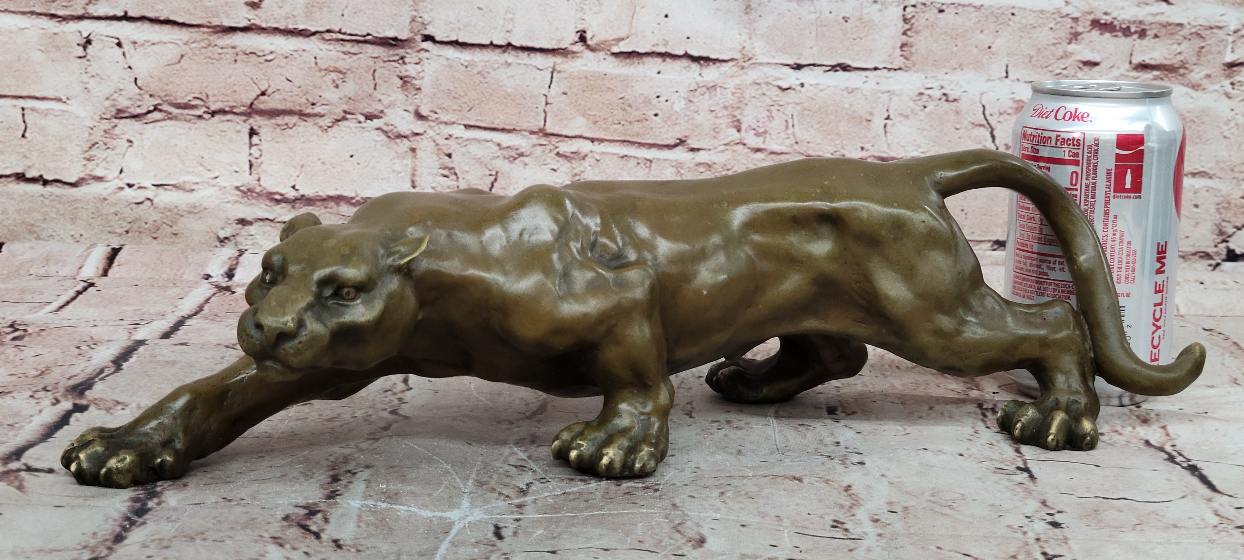 Jaguar Panther Leopard Cougar Mountain Lion Bronze Hot Cast Statue Figurine