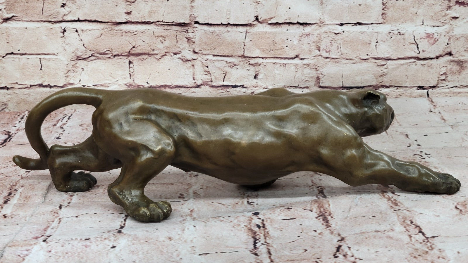 Jaguar Panther Leopard Cougar Mountain Lion Bronze Hot Cast Statue Figurine