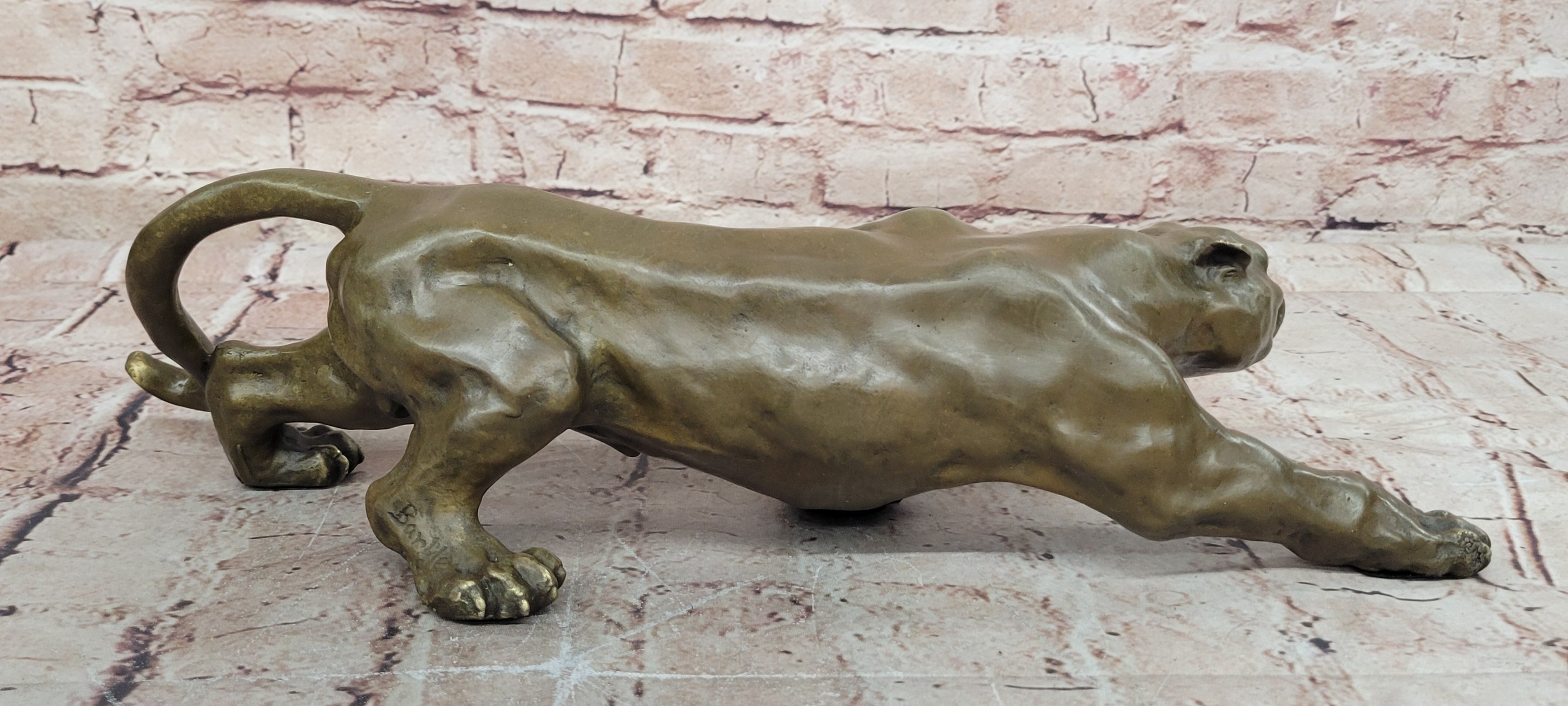 Jaguar Panther Leopard Cougar Mountain Lion Bronze Hot Cast Statue Figurine