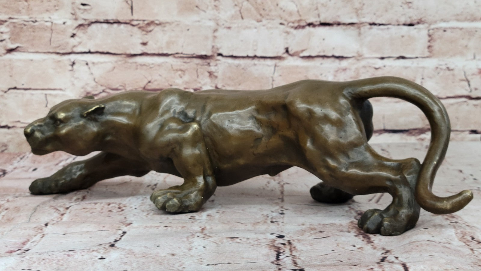 Jaguar Panther Leopard Cougar Mountain Lion Bronze Hot Cast Statue Figurine