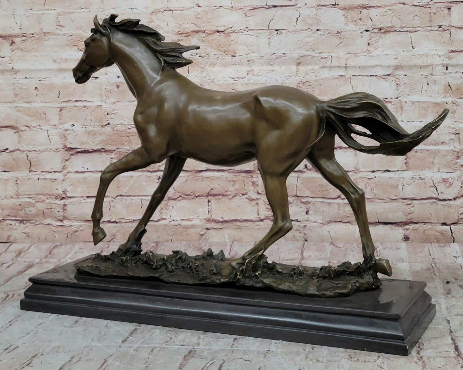Thoroughbred Horse Lover SUPER DEAL Gift Equestrian Bronze Sculpture Statue