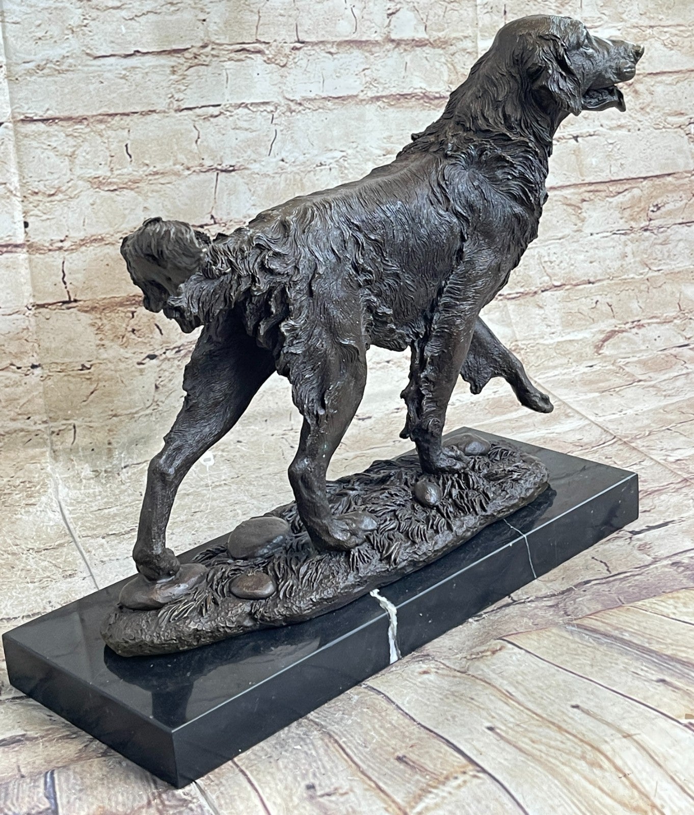 BRONZE GOLDEN/LABRADOR RETRIEVER STATUE/SCULPTURE EXCEPTIONALLY FINE ARTWORK