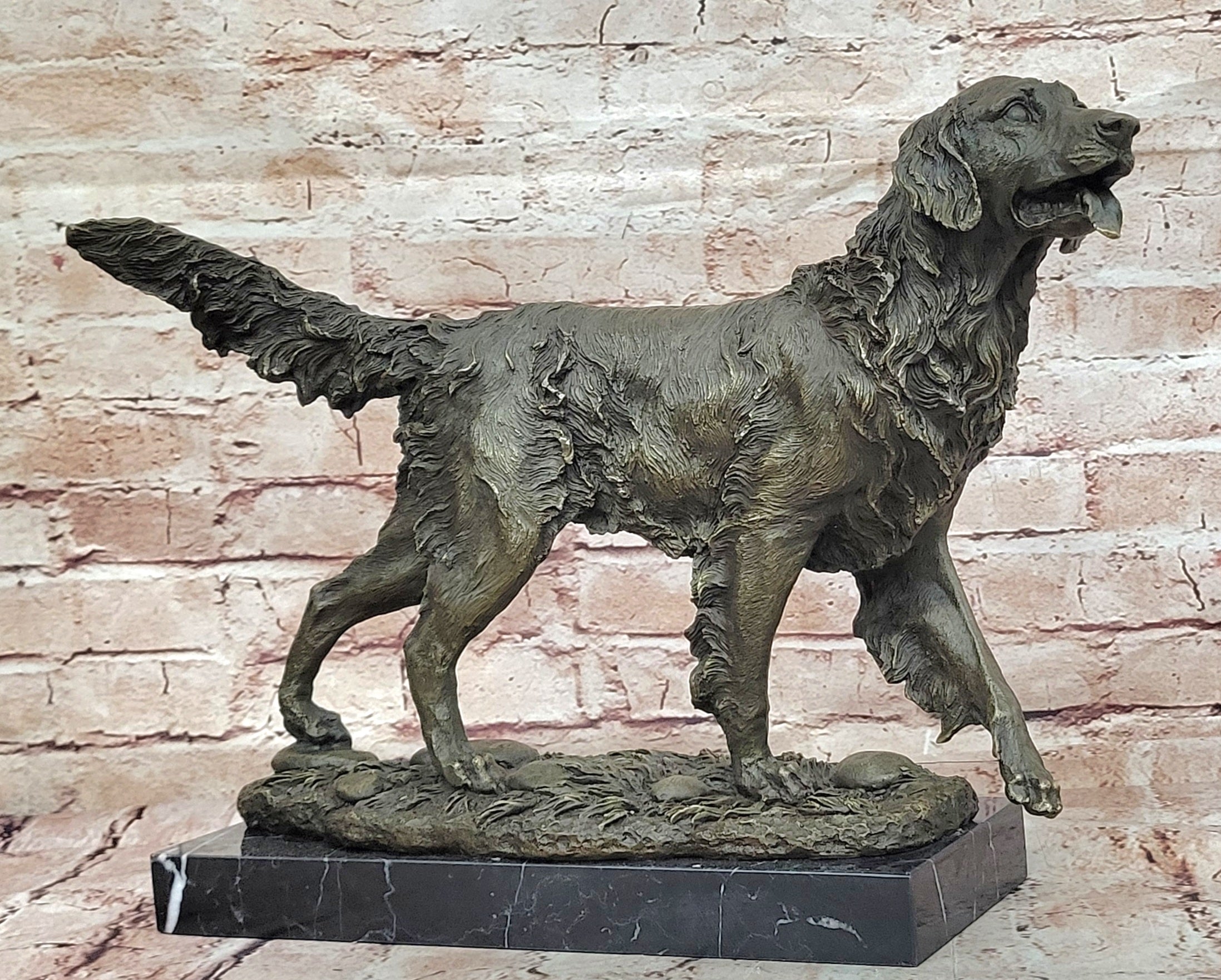 BRONZE GOLDEN/LABRADOR RETRIEVER STATUE/SCULPTURE EXCEPTIONALLY FINE ARTWORK