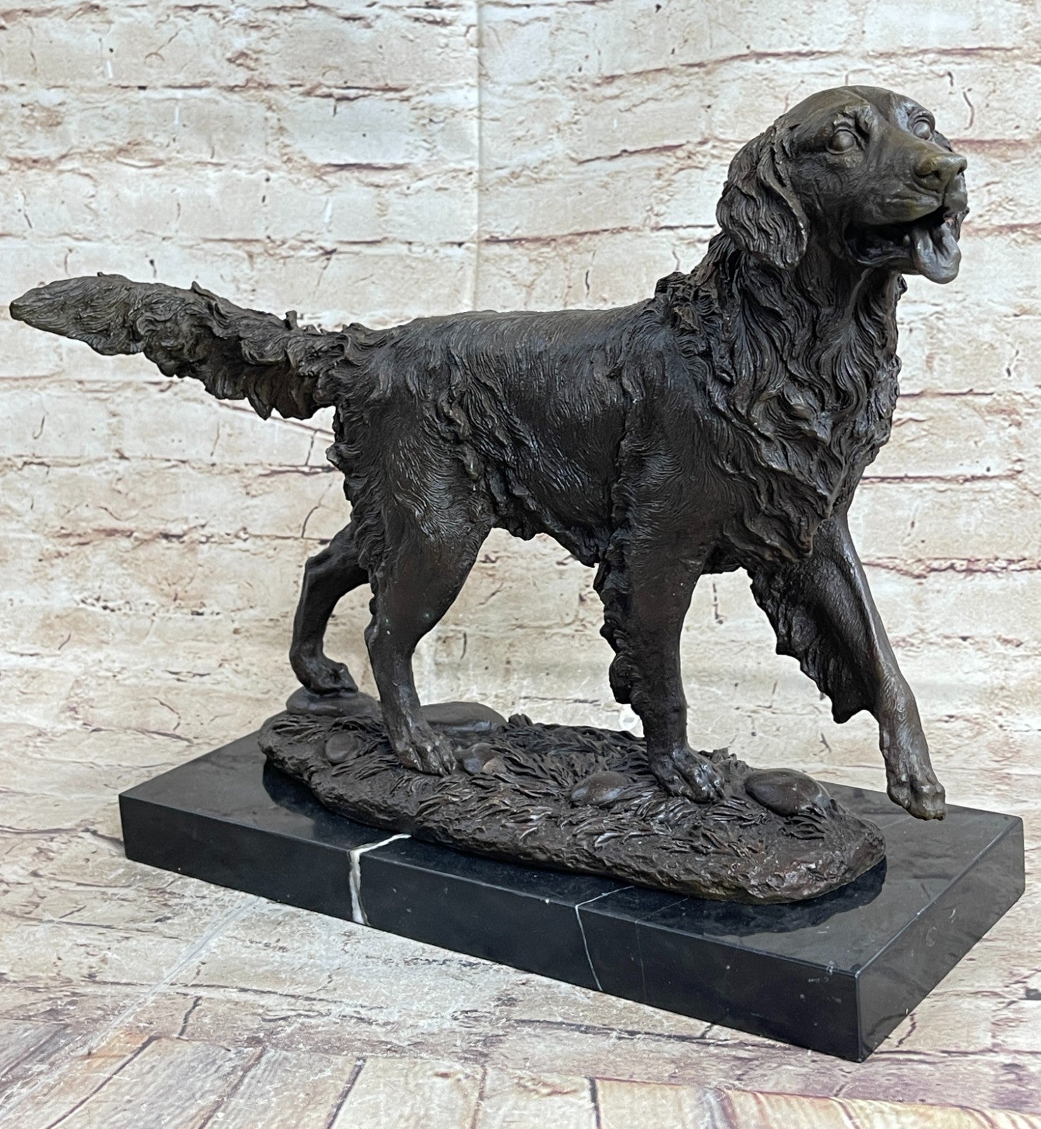 BRONZE GOLDEN/LABRADOR RETRIEVER STATUE/SCULPTURE EXCEPTIONALLY FINE ARTWORK