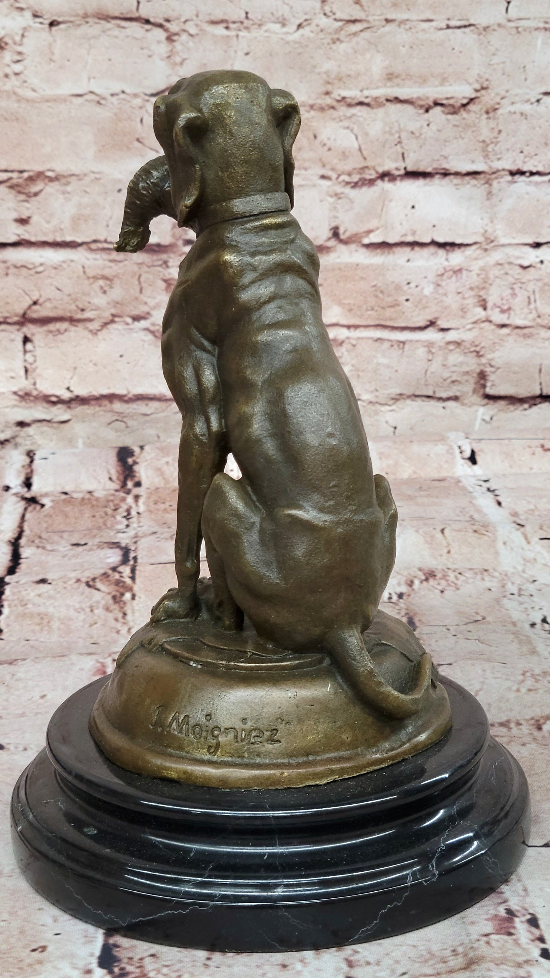 Golden Retriever Bird Bronze Statue Show Hunting Sporting Dog Duck Sculpture Art