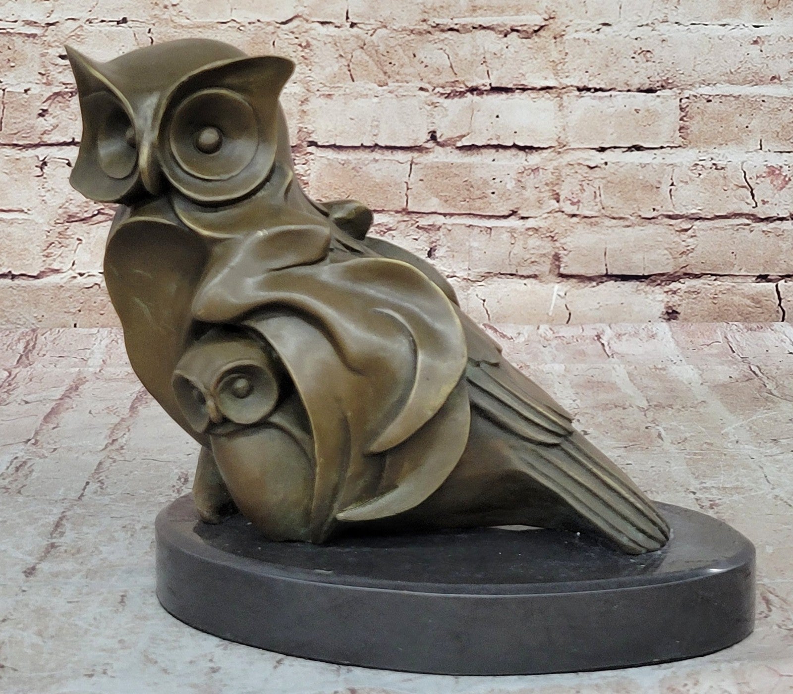 Salvador Dali Tribute Abstract Modern Art Owl Bronze Sculpture Marble Decoration