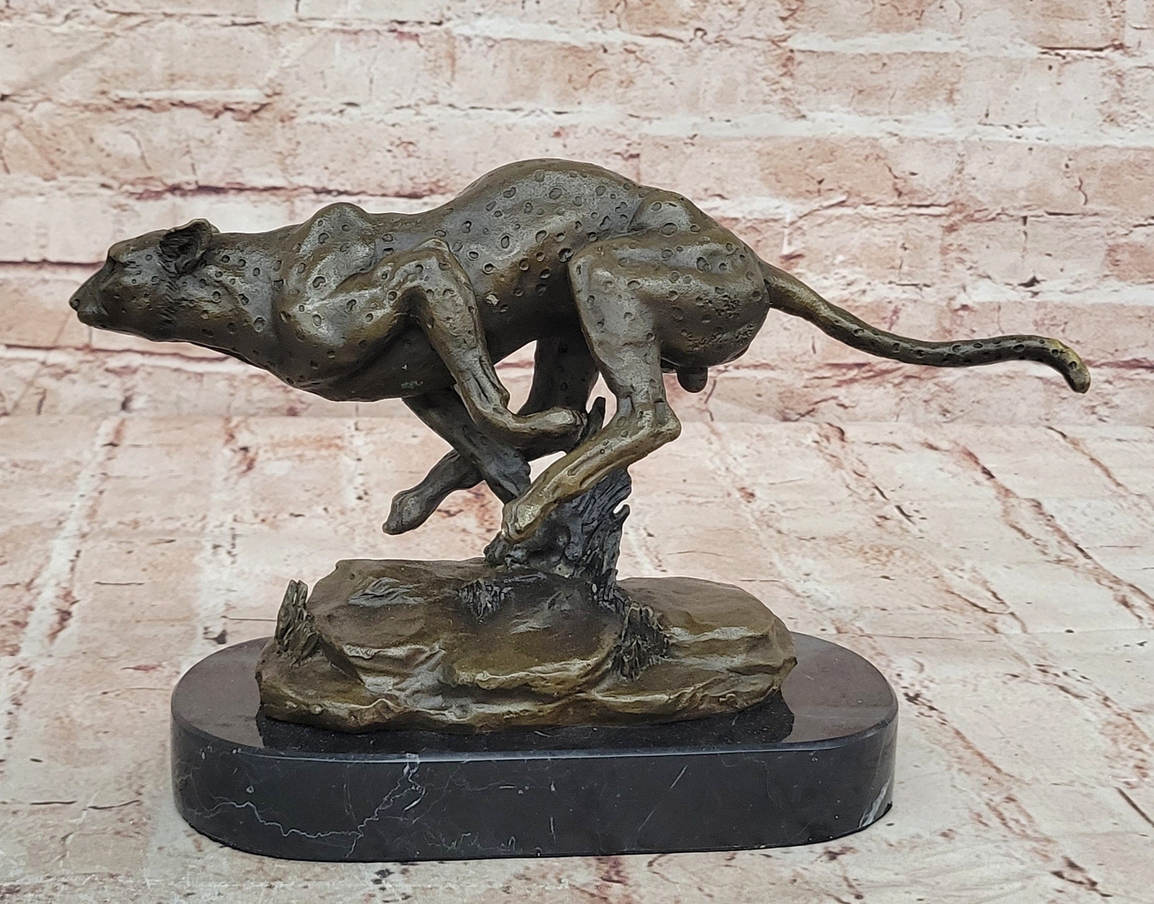 Handcrafted bronze sculpture SALE Cougar Art Lost Wax Method Artwork Sale