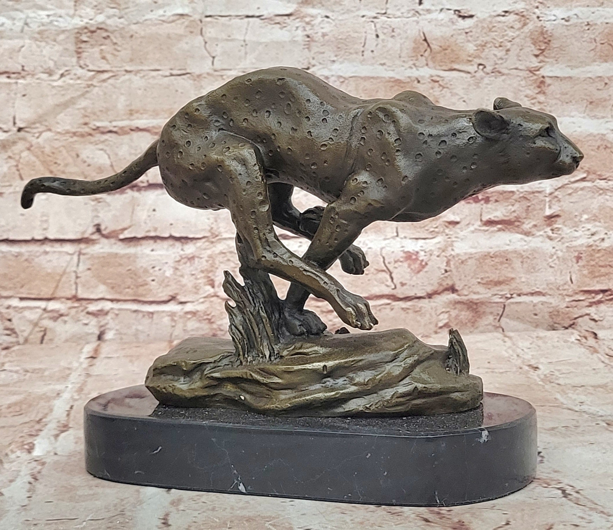 Handcrafted bronze sculpture SALE Cougar Art Lost Wax Method Artwork Sale