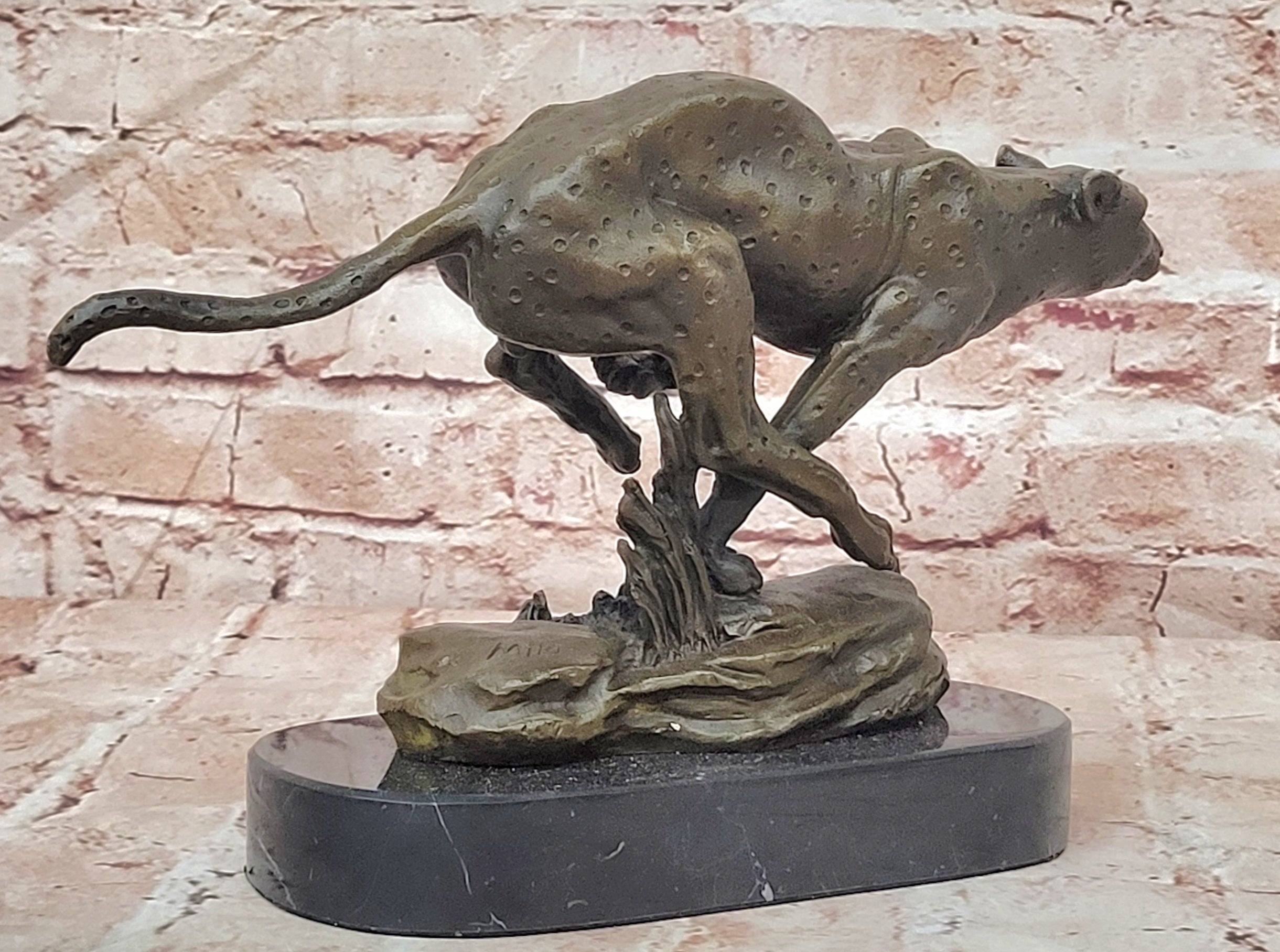 Handcrafted bronze sculpture SALE Cougar Art Lost Wax Method Artwork Sale