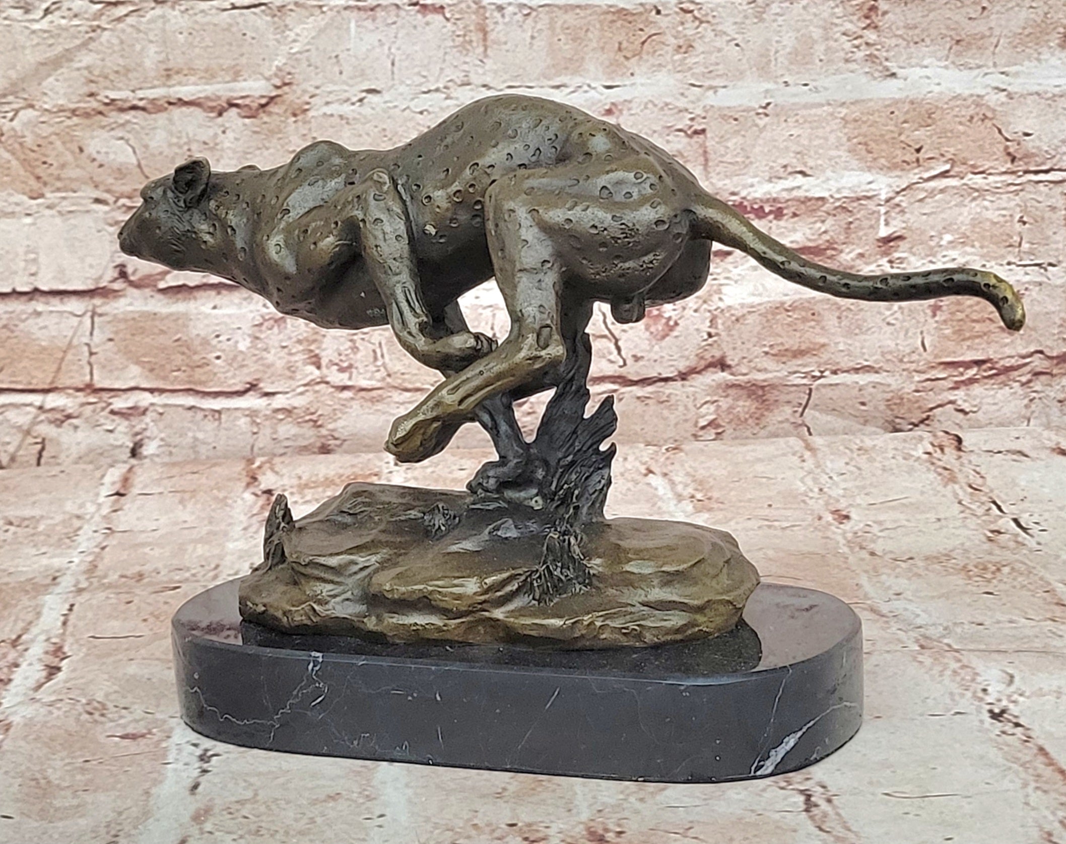 Handcrafted bronze sculpture SALE Cougar Art Lost Wax Method Artwork Sale