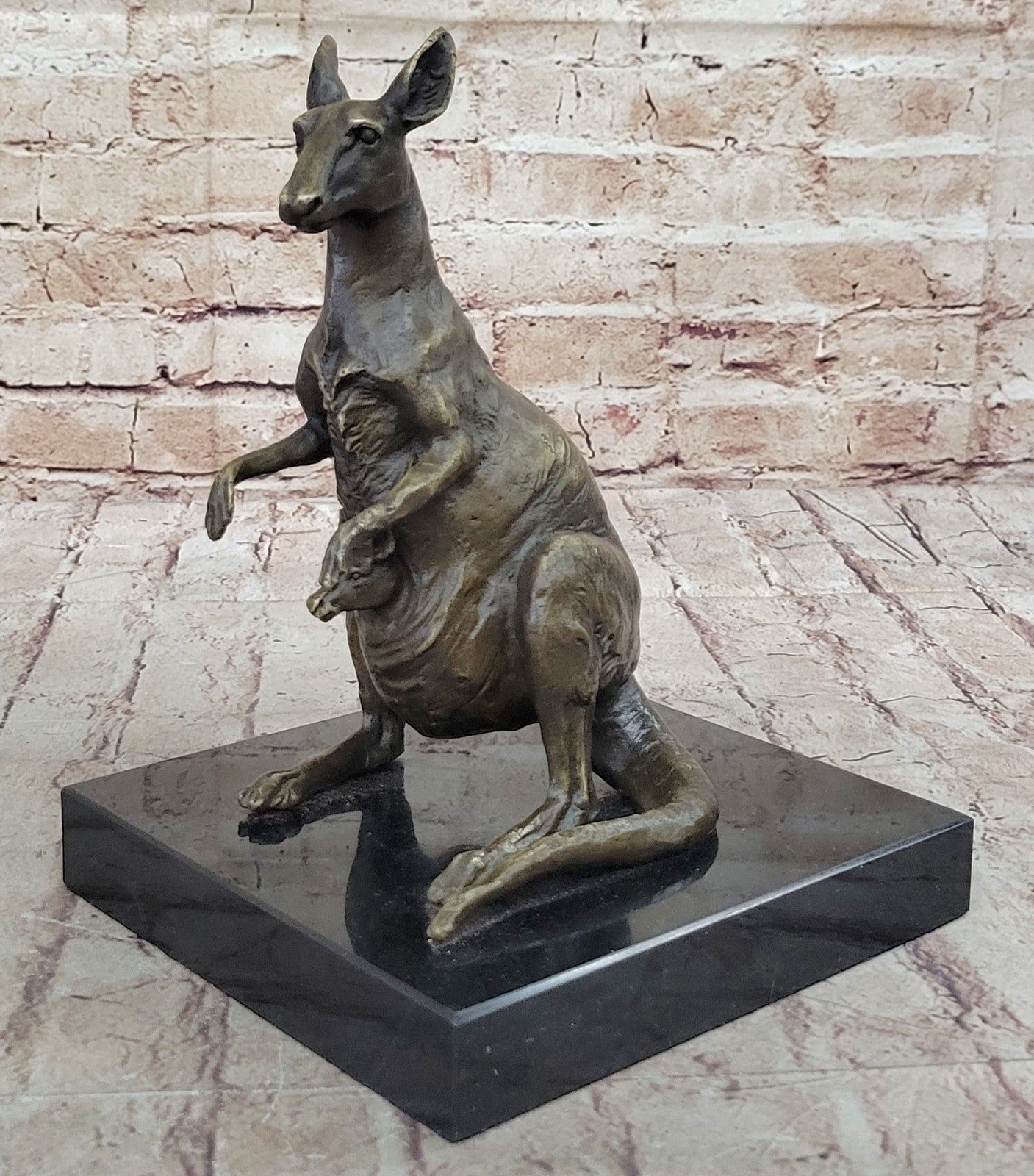 Kangaroo Bronze Figurine, Animal Sculpture, Animal Bronze, Home Decor, Table top
