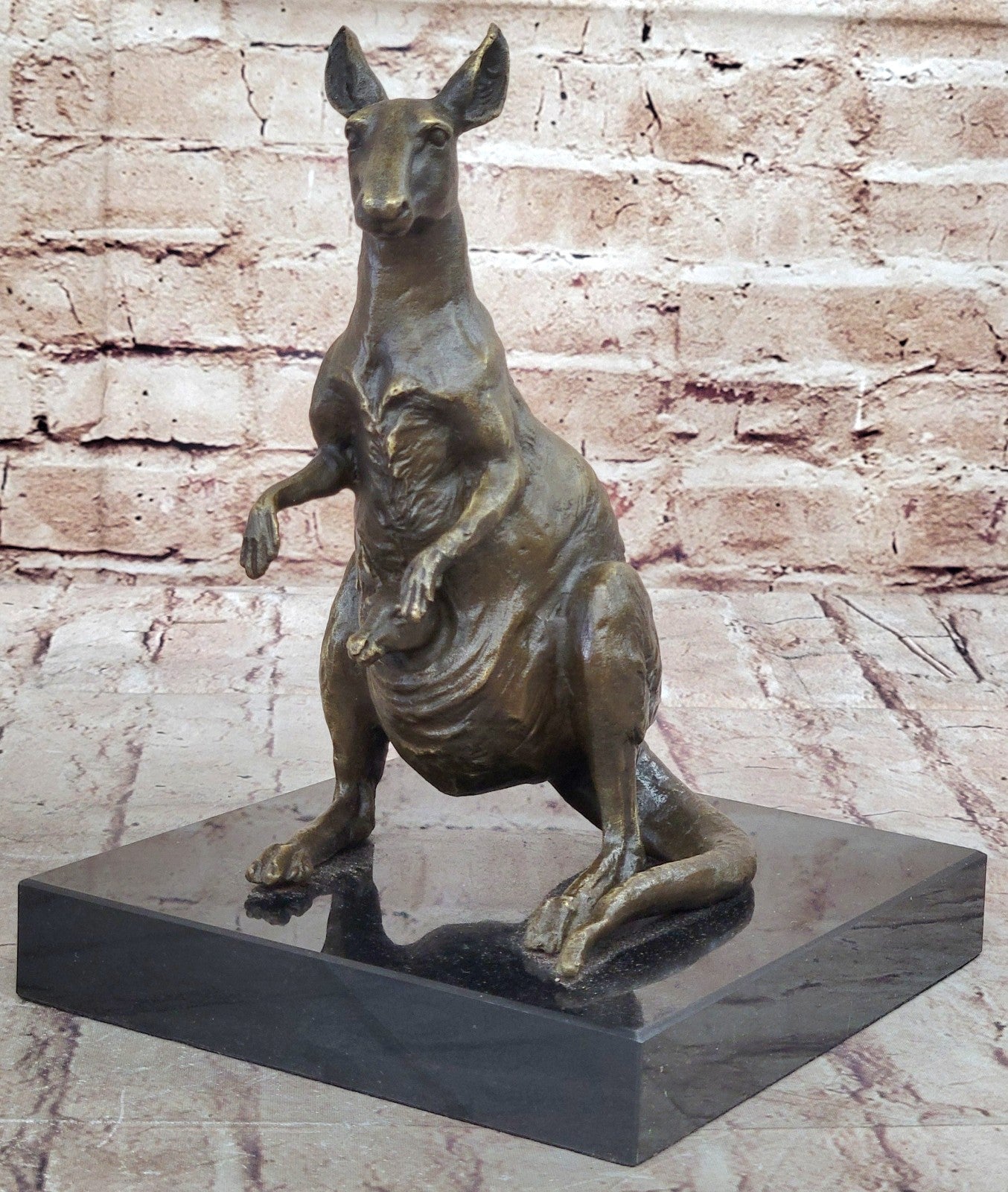 Kangaroo Bronze Figurine, Animal Sculpture, Animal Bronze, Home Decor, Table top