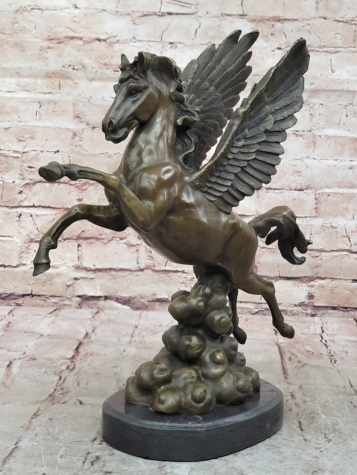 Handcrafted Genuine Real Bronze Sculpture Pegasus UniqueClassic Artwork Figurine