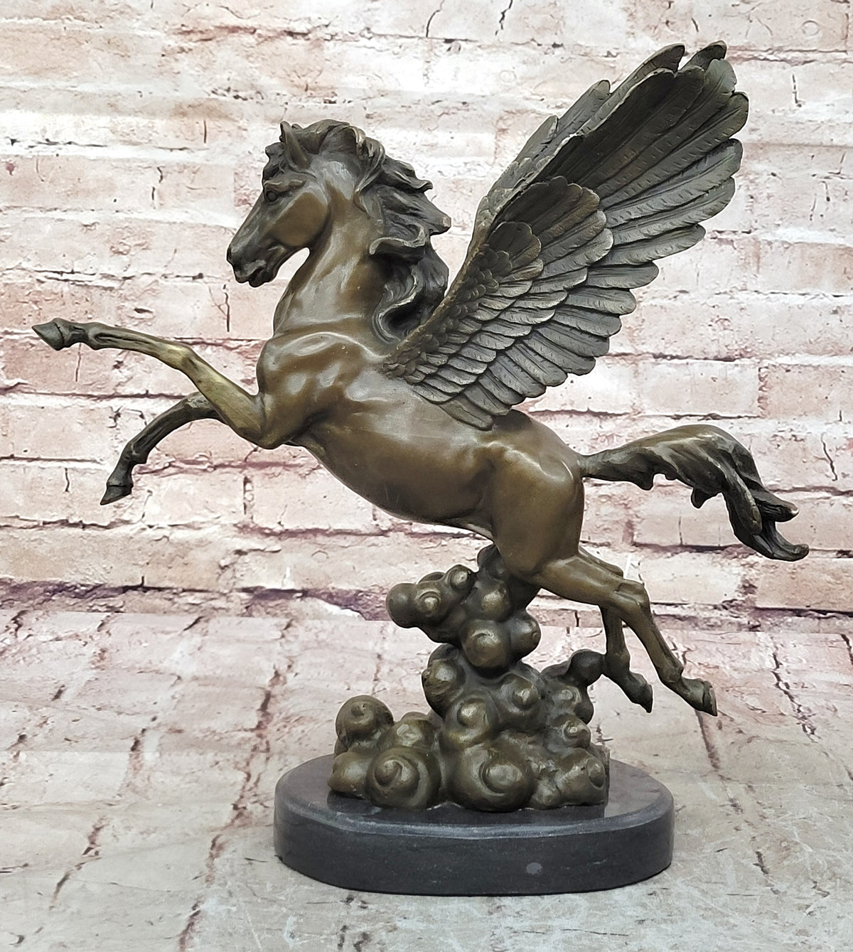 Handcrafted Genuine Real Bronze Sculpture Pegasus UniqueClassic Artwork Figurine