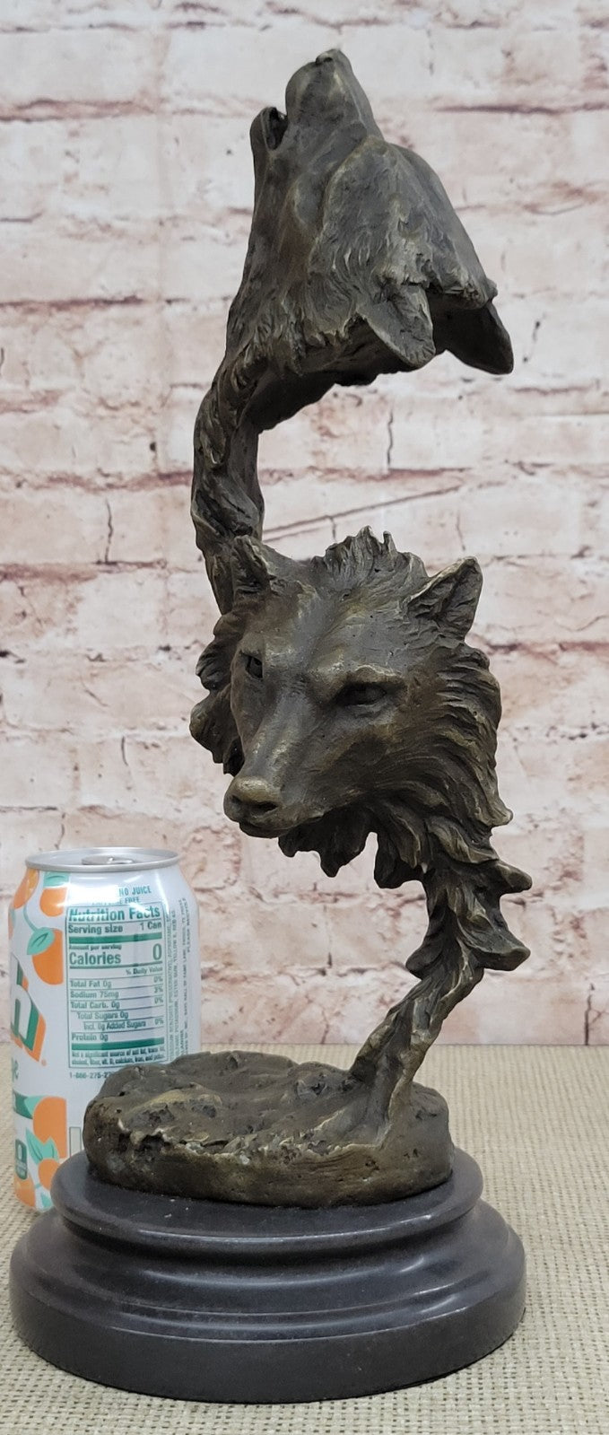 Handcrafted 100% Solid bronze sculpture SALE Wolf Wolves Original Signed Artwork