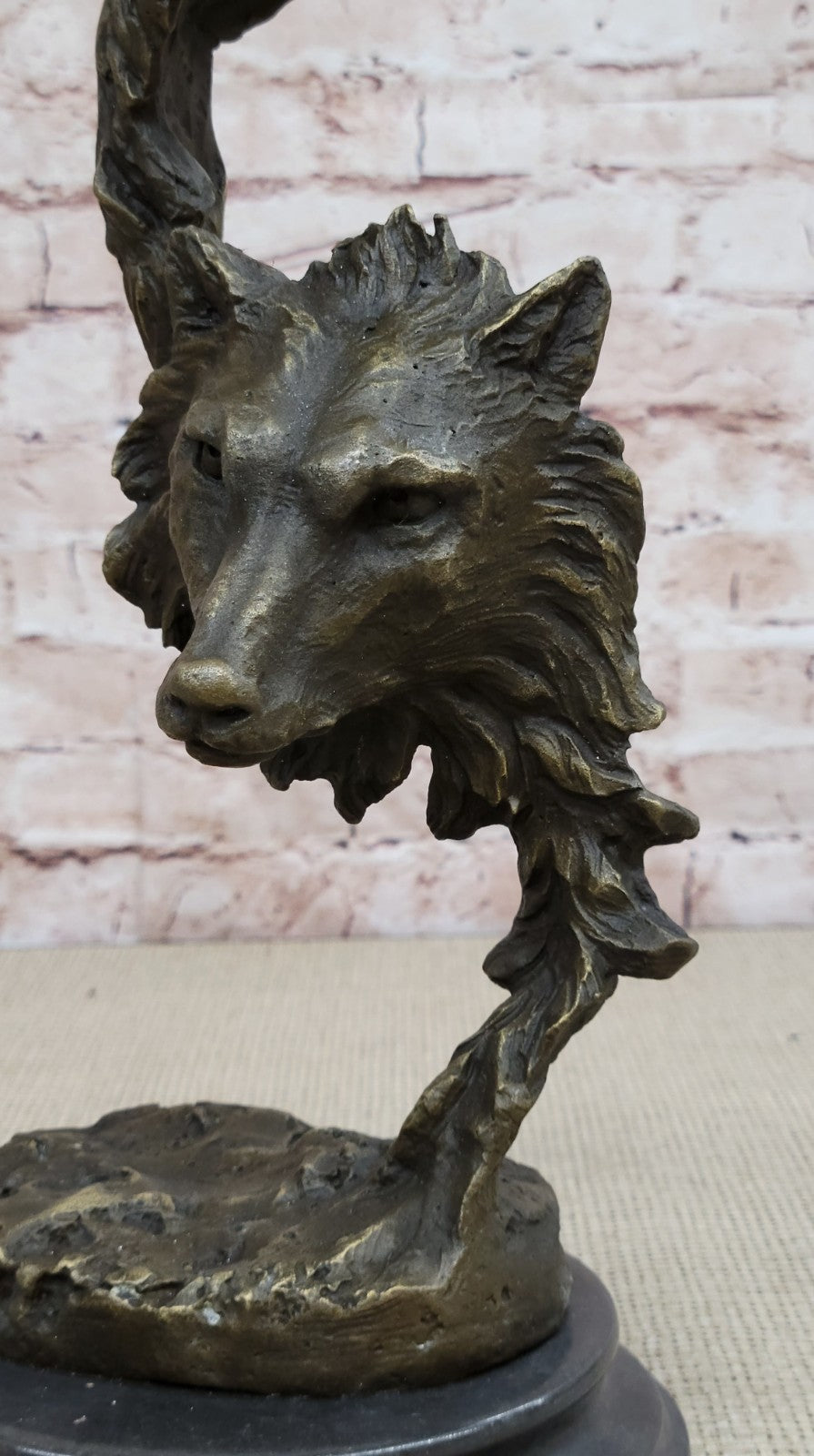 Handcrafted 100% Solid bronze sculpture SALE Wolf Wolves Original Signed Artwork