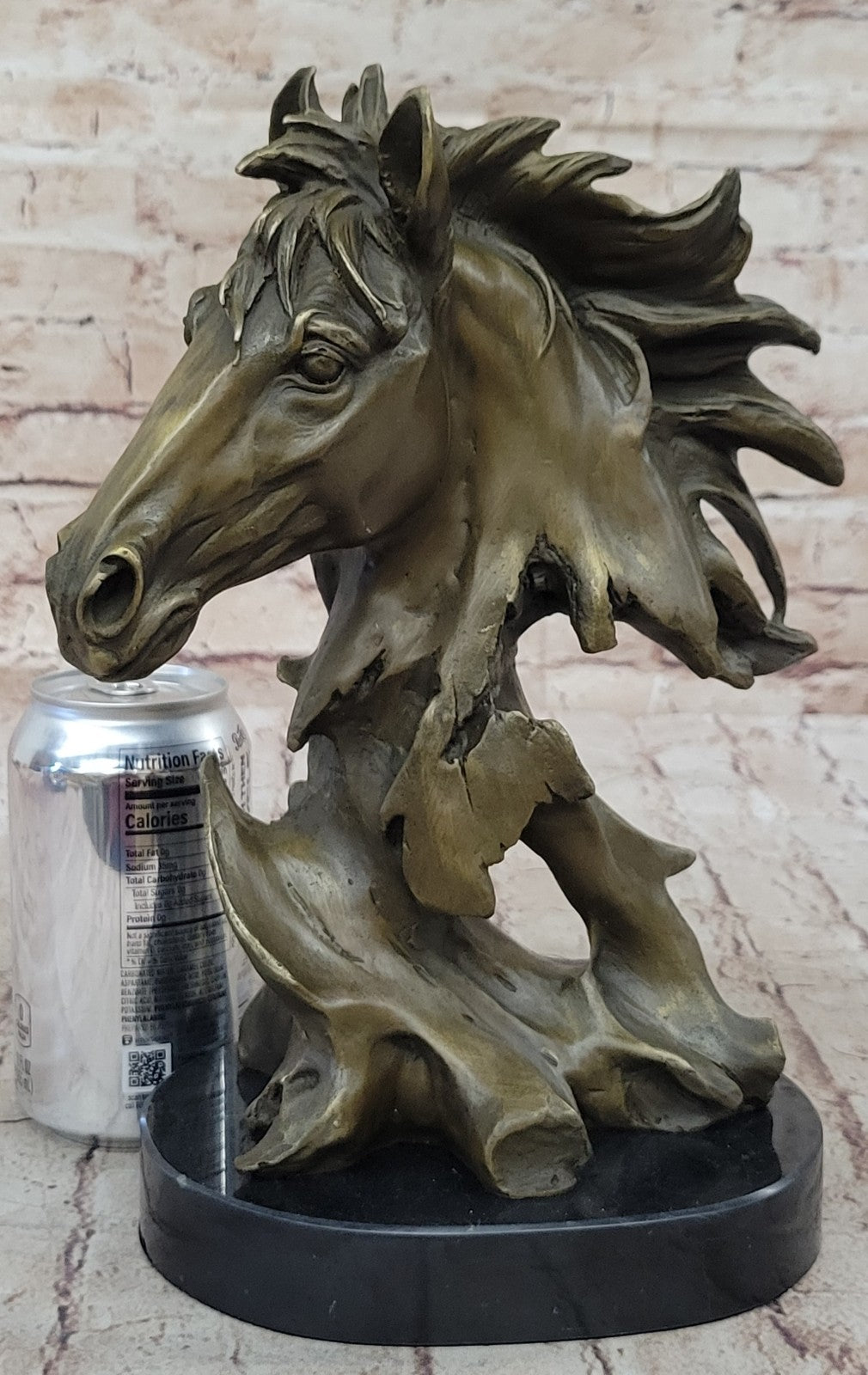 12" Lovely European Copper Bronze Belle Handsome Horse Hand Bust Statue Figure