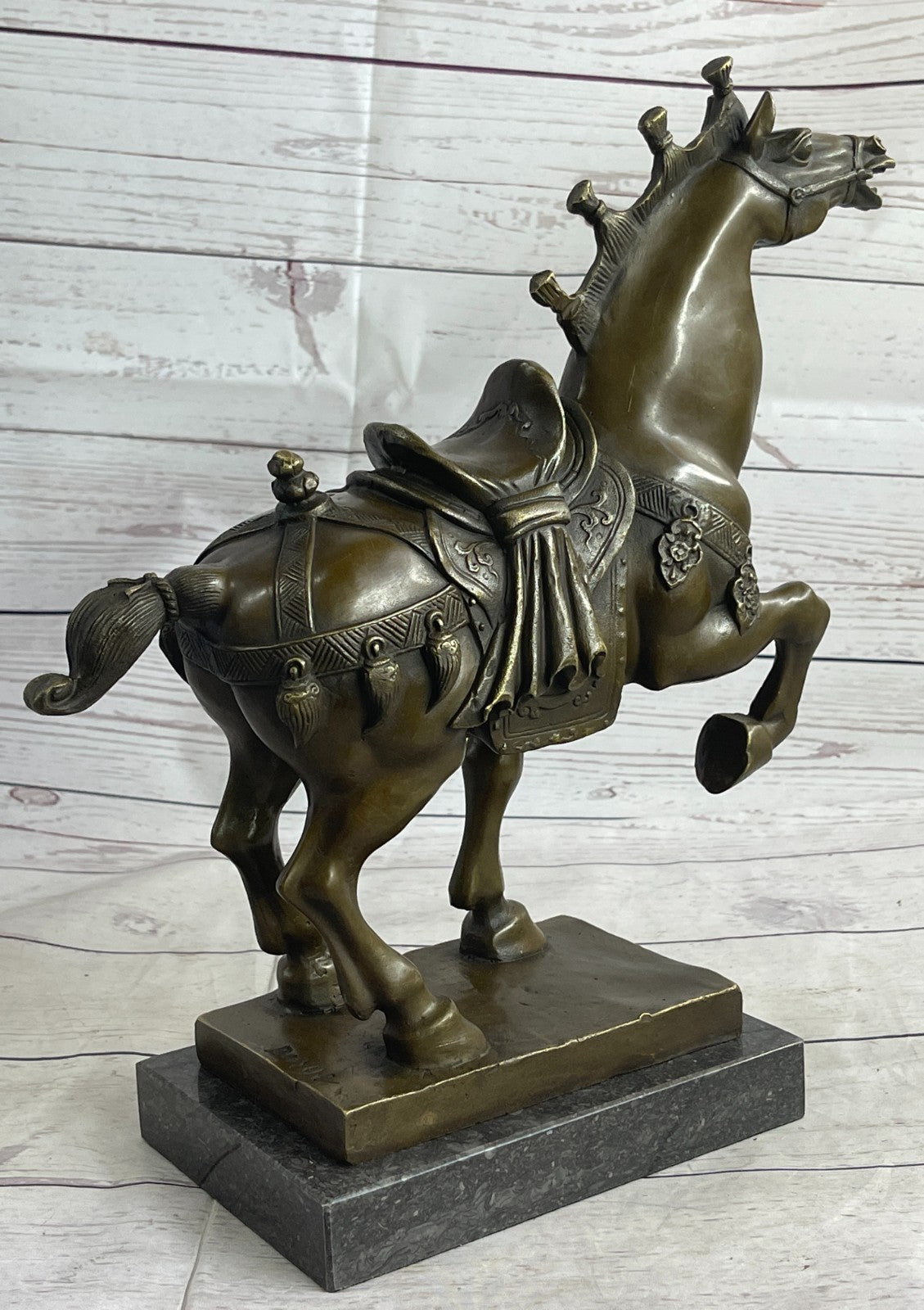 Antiquity Chinese 100% Bronze Ware Dynasty Tang War Horse Success Statue Sale