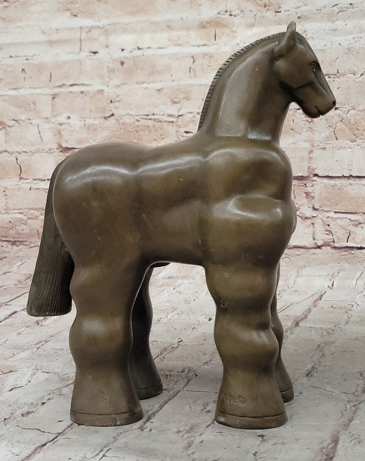 Stuning Bronze Statue Fernando Botero " Chubby Horse" Abstract Modern Artwork