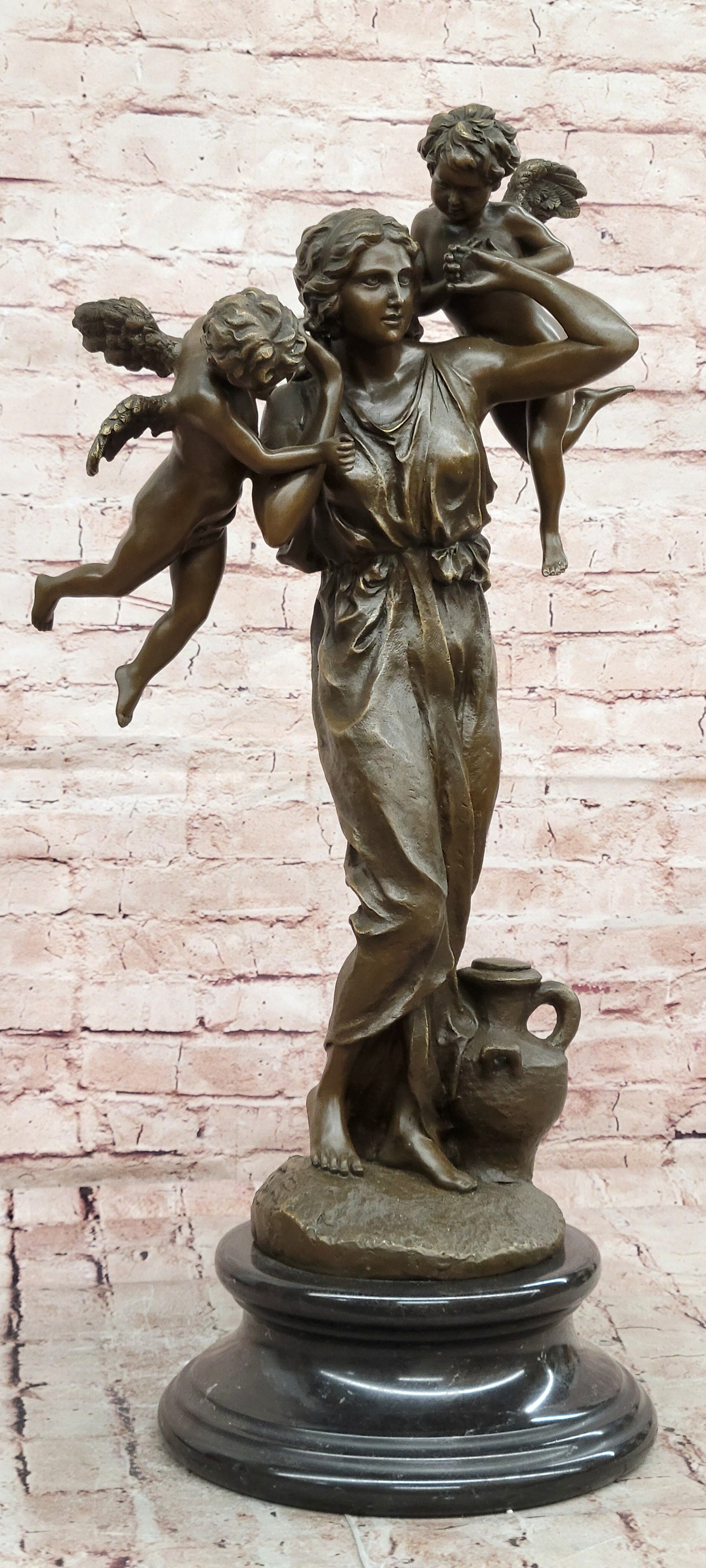 Milo Bronze Mother Goddess with Angels Figurine Home Decor Statue