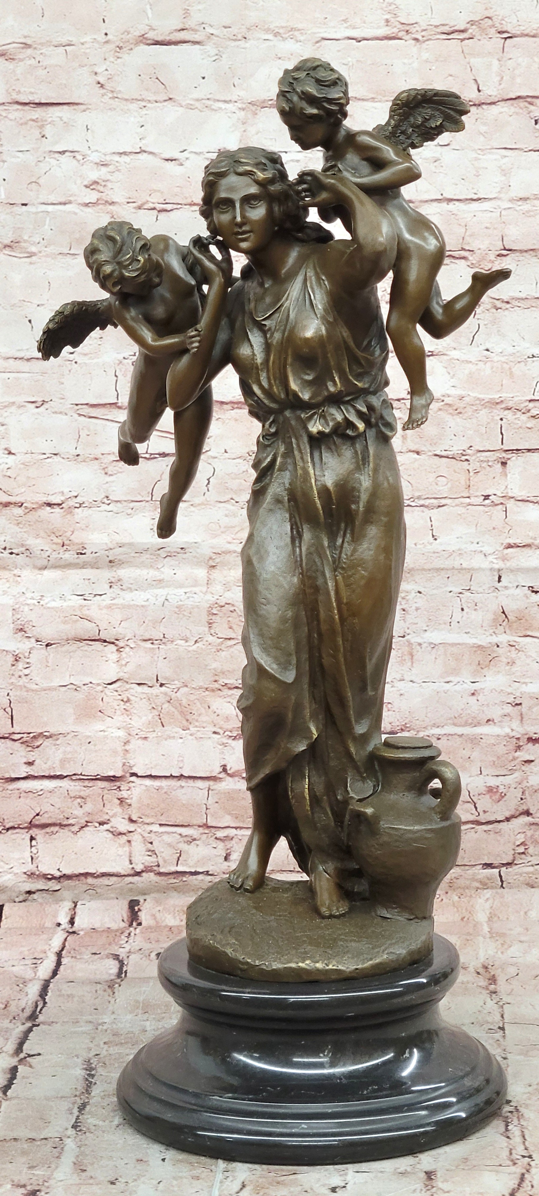 Milo Bronze Mother Goddess with Angels Figurine Home Decor Statue