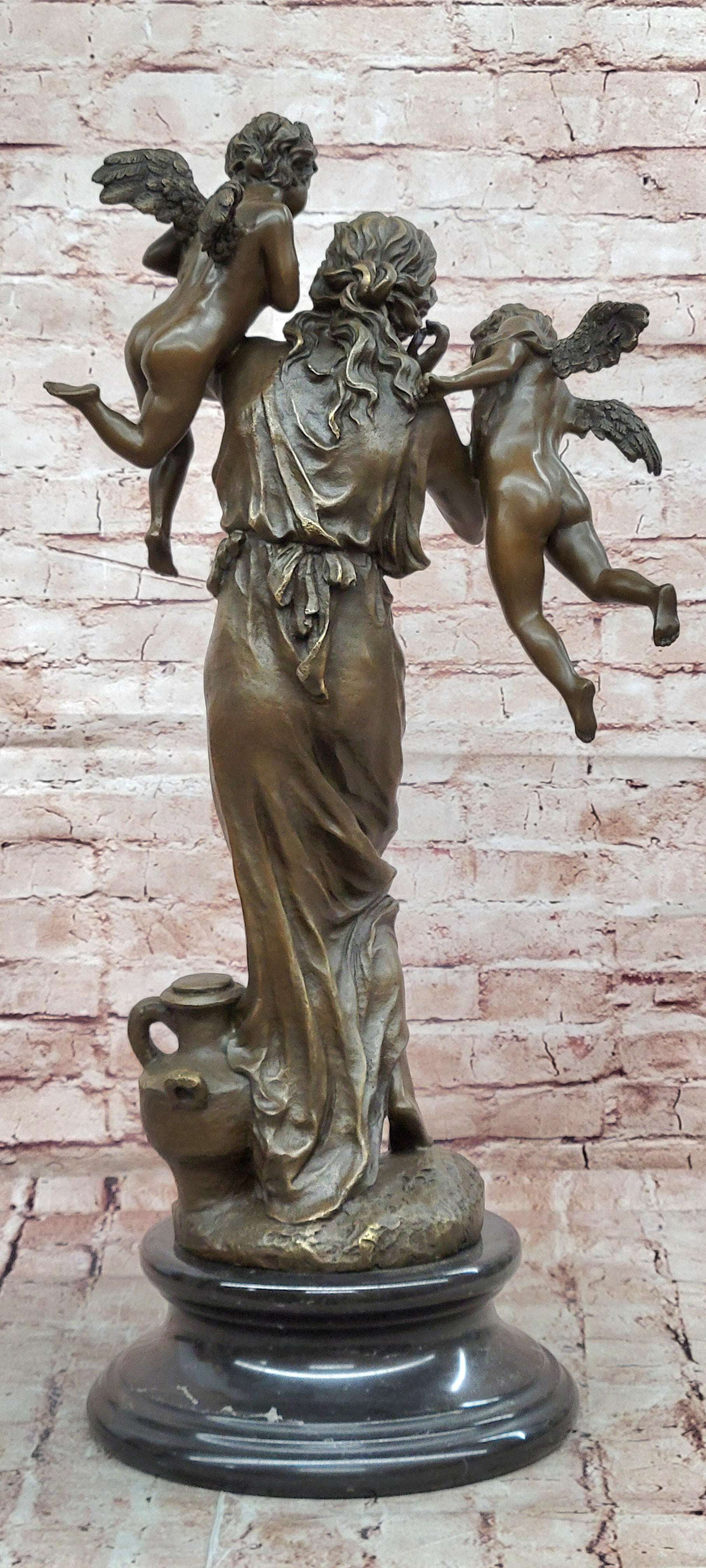 Milo Bronze Mother Goddess with Angels Figurine Home Decor Statue