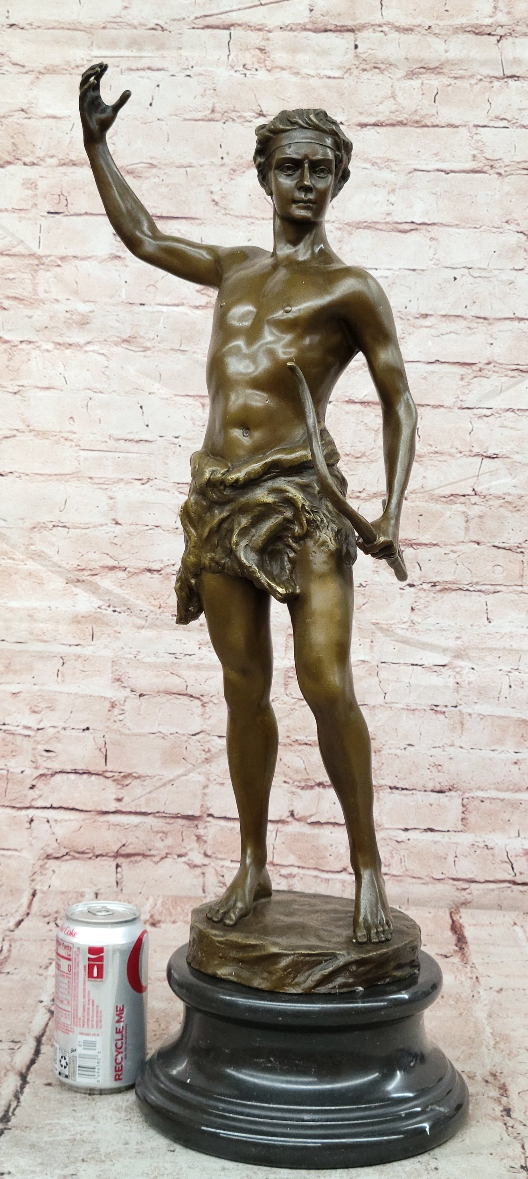 Art Deco Showcase: Signed Kuchler Bronze - Warrior Sculpture Centerpiece
