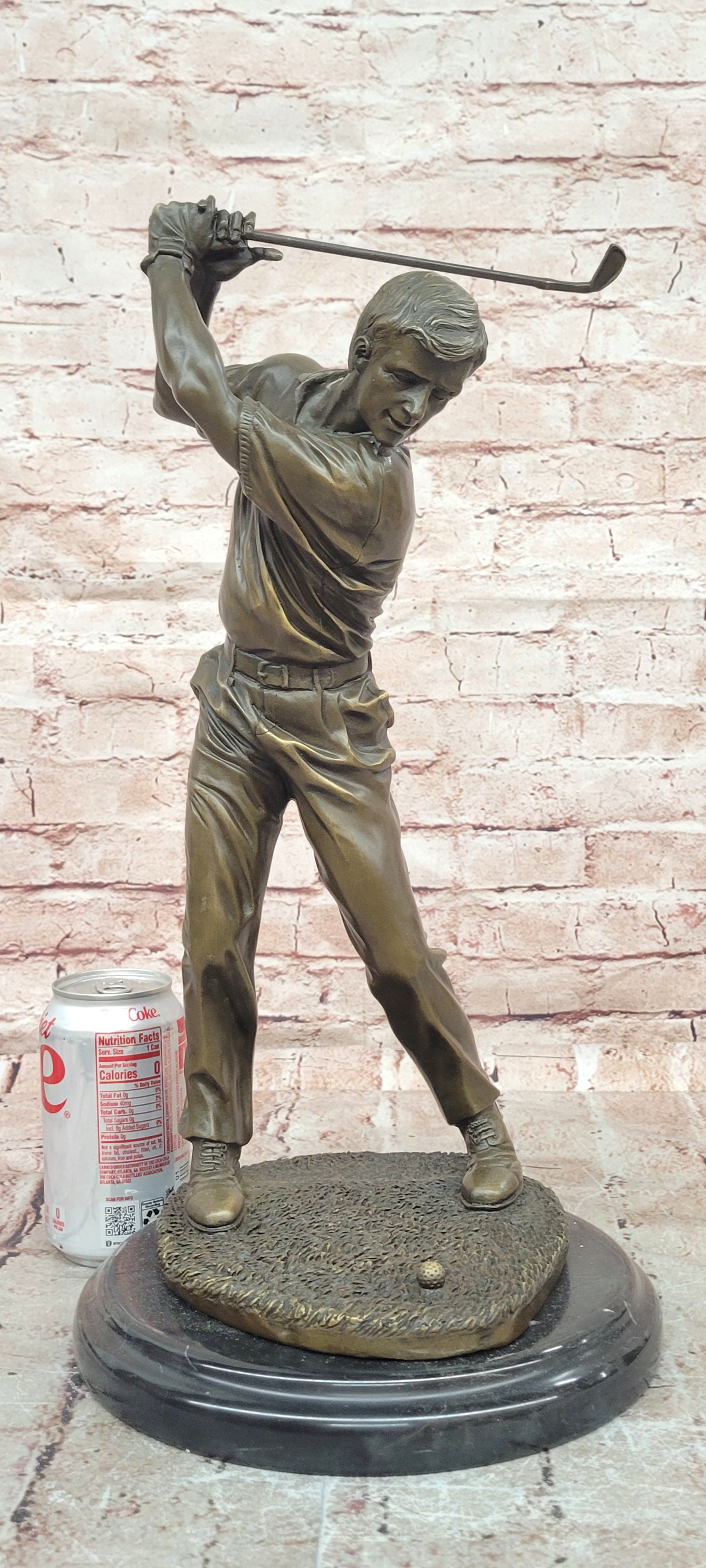 Hand Cast Milo Bronze Golfer Statue Golf Action Figurine Home Office Decor