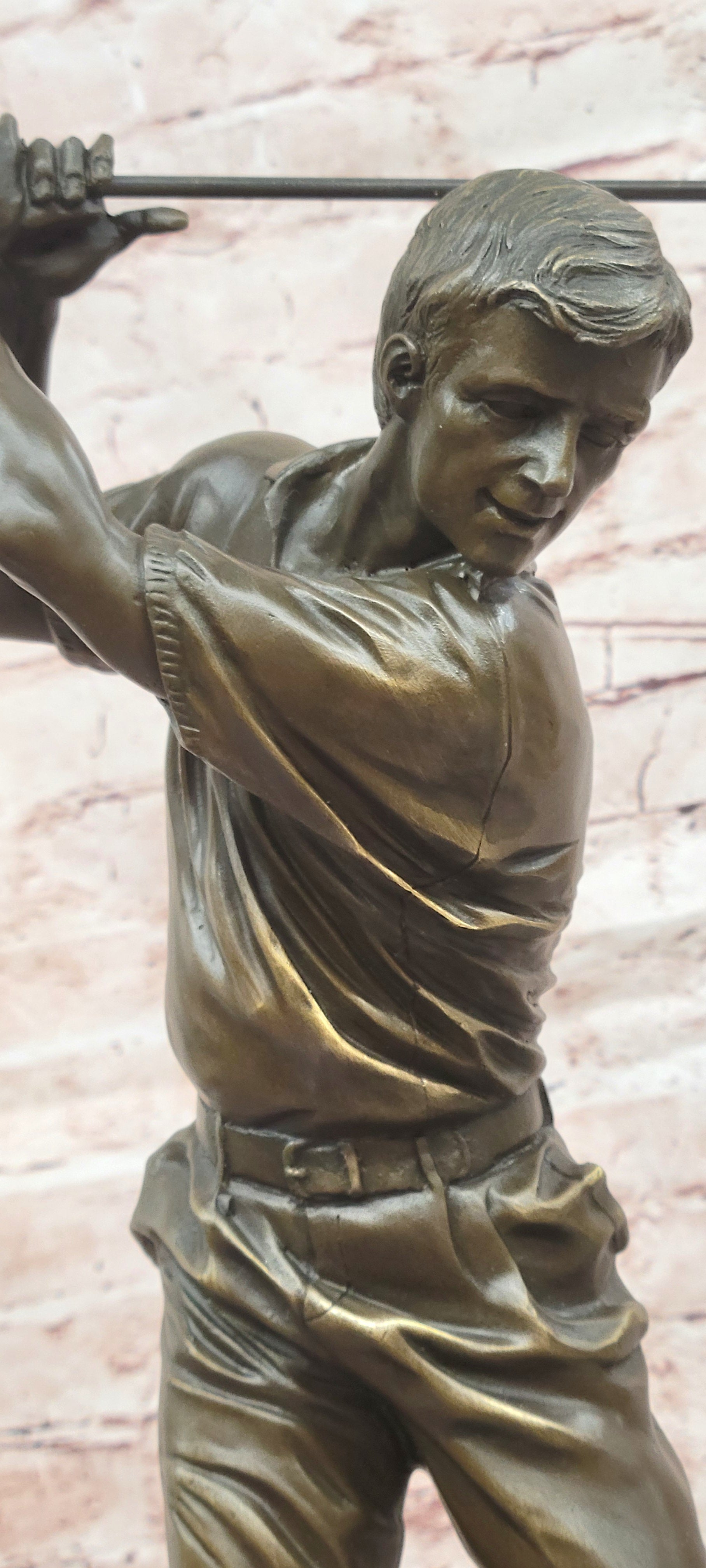Hand Cast Milo Bronze Golfer Statue Golf Action Figurine Home Office Decor
