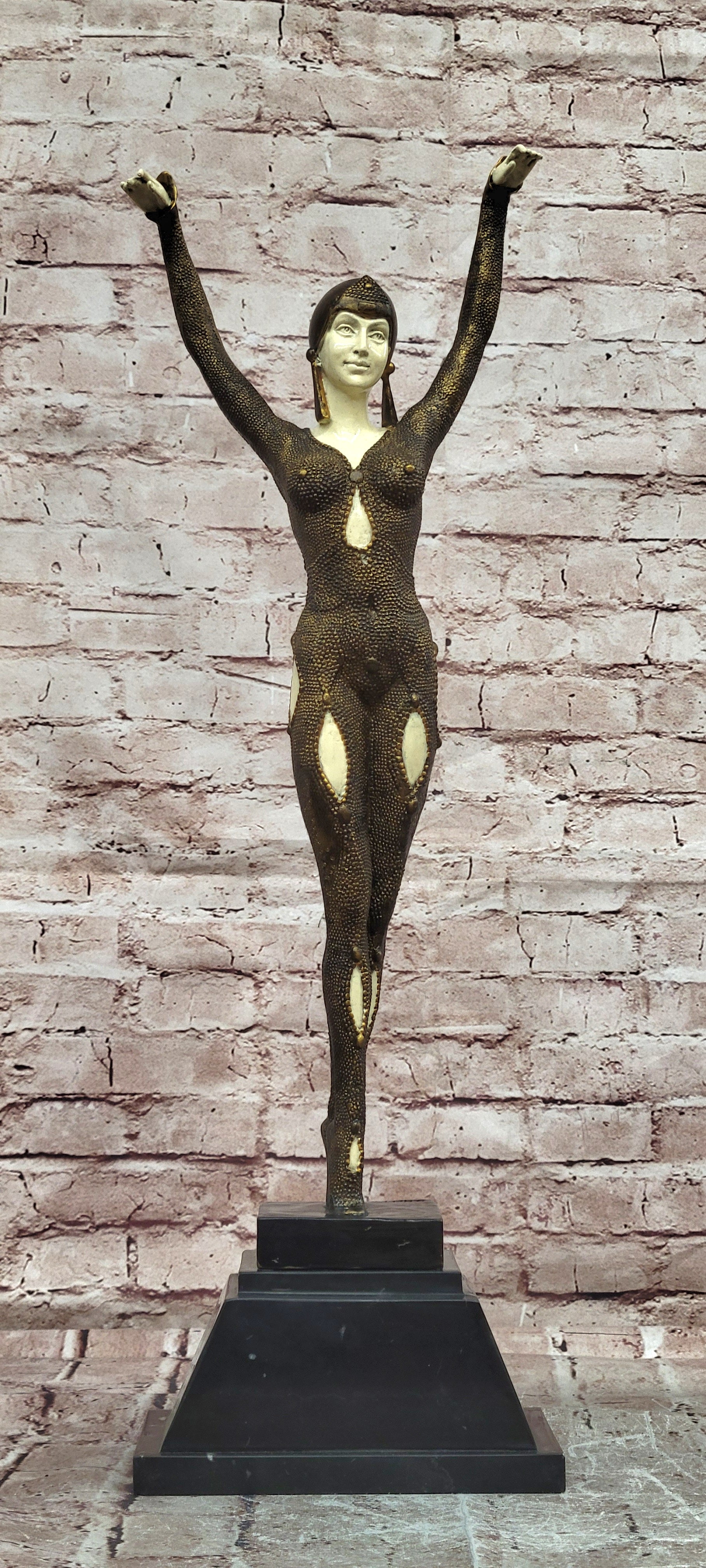 Bronze Art Deco Dancer Figurine Chiparus Starfish Sculpture Home Decor