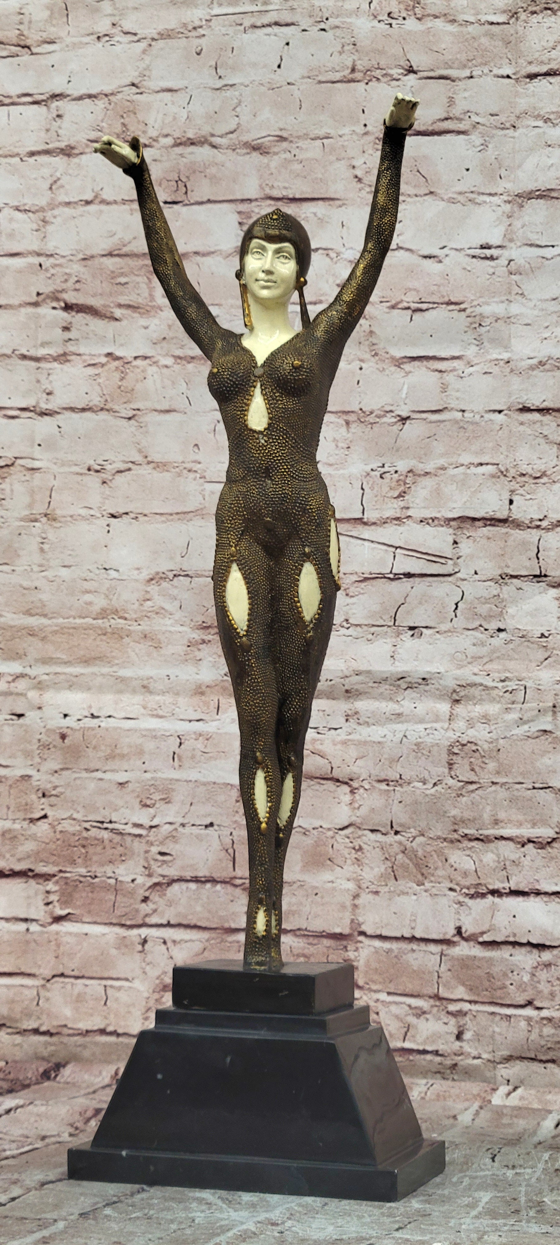 Bronze Art Deco Dancer Figurine Chiparus Starfish Sculpture Home Decor