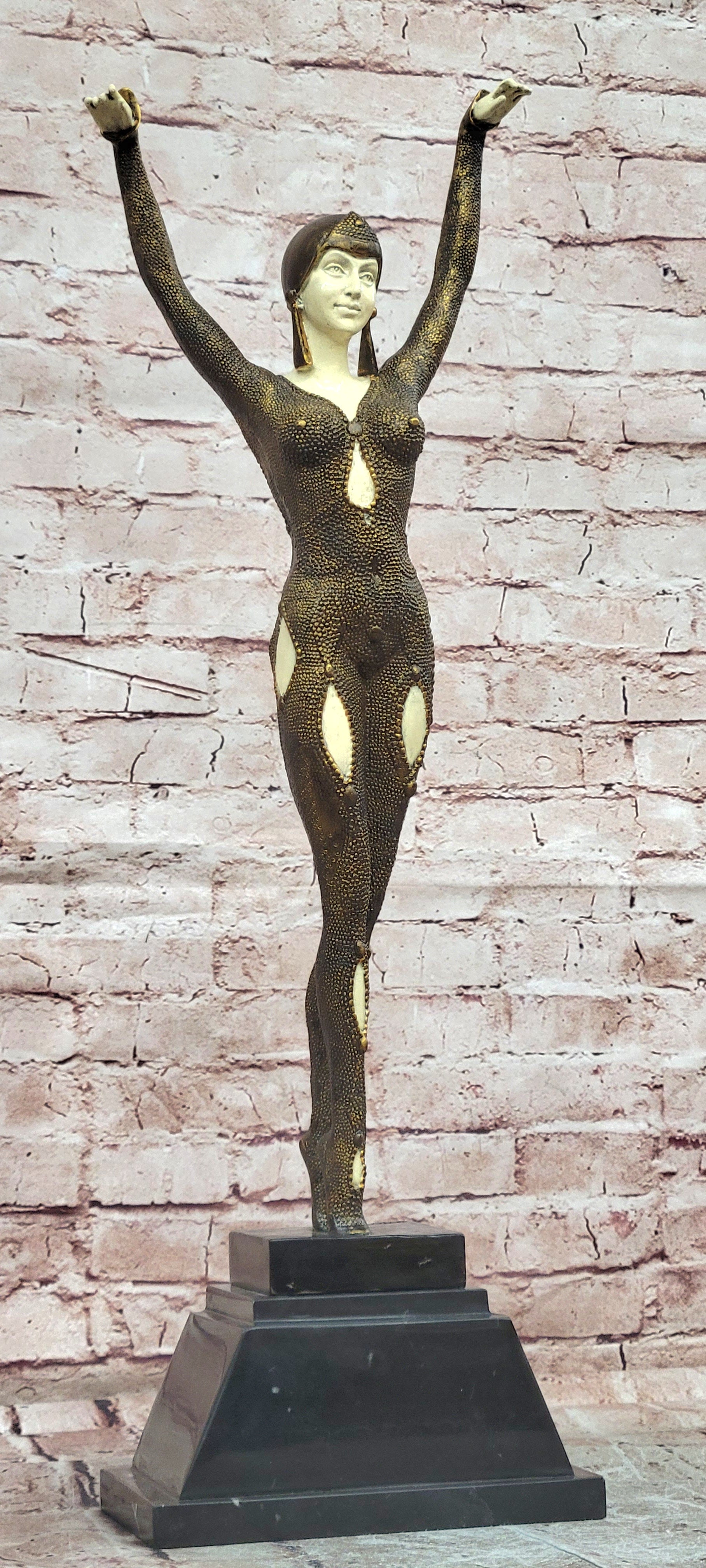 Bronze Art Deco Dancer Figurine Chiparus Starfish Sculpture Home Decor