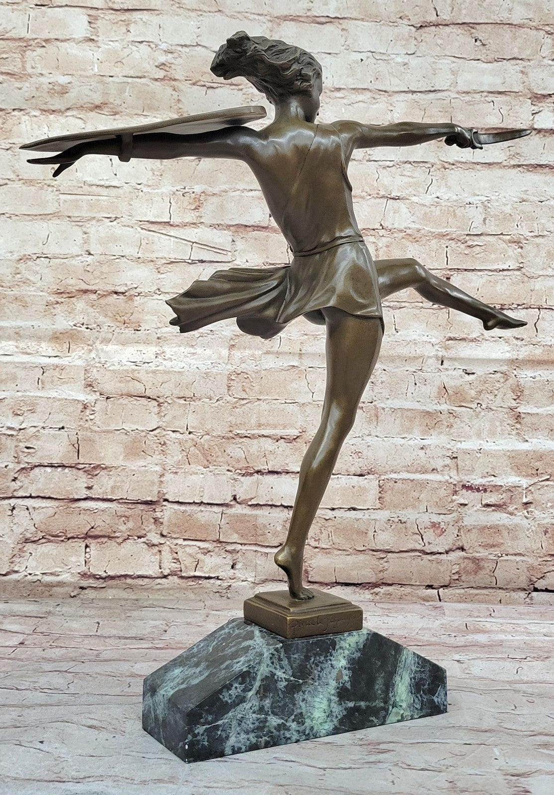 BRONZE ART DECO AMAZON SIGNED WOMAN GIRL FEMALE WARRIOR HOT CAST SCULPTURE SALE
