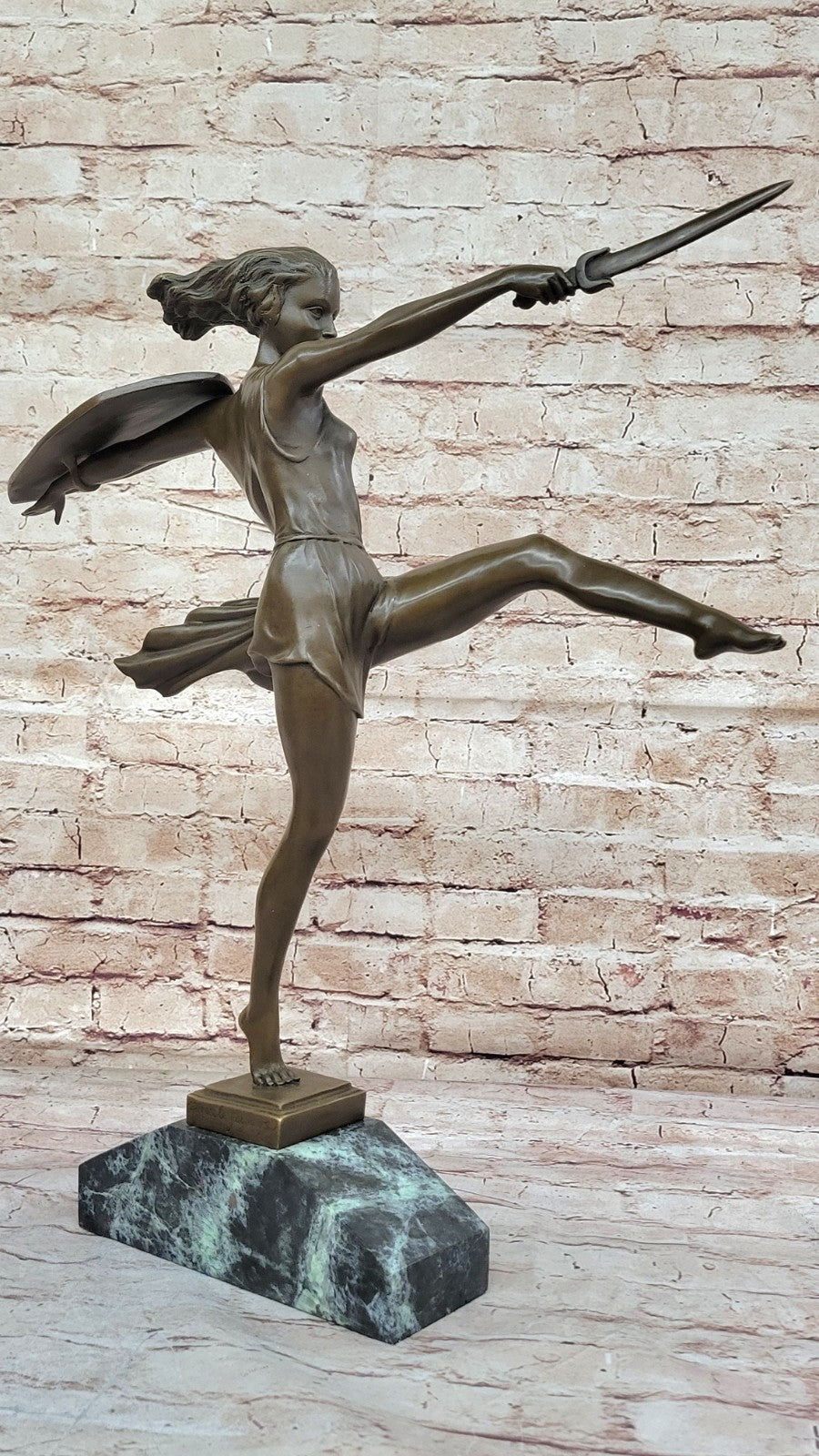 BRONZE ART DECO AMAZON SIGNED WOMAN GIRL FEMALE WARRIOR HOT CAST SCULPTURE SALE