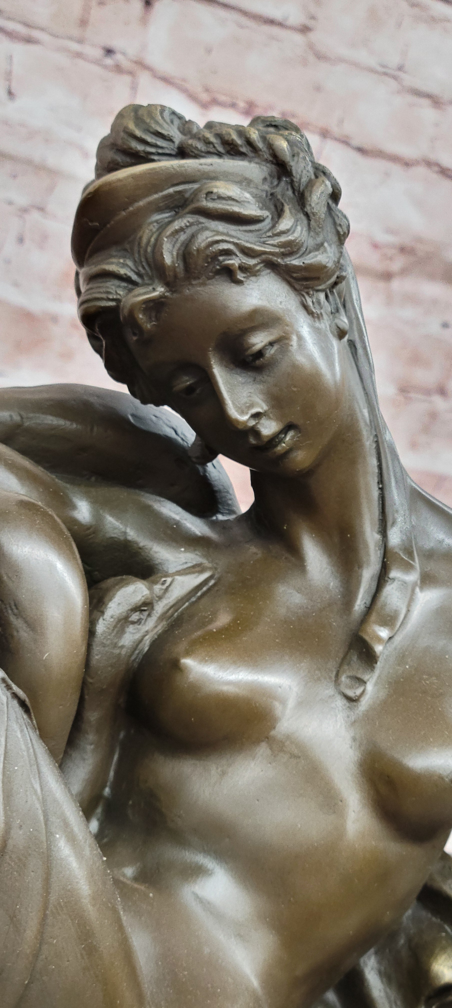 Carrier Belleuse Leda and Swan Bronze Statue Classic Mythology Artwork
