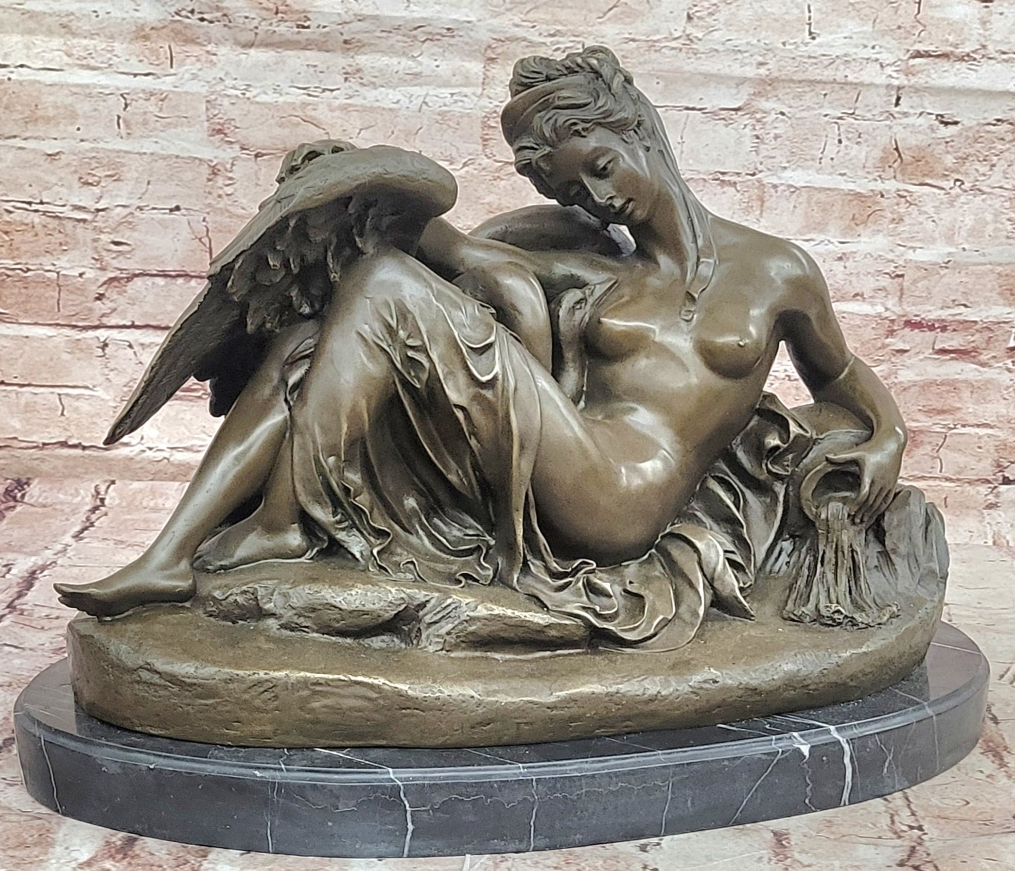 Carrier Belleuse Leda and Swan Bronze Statue Classic Mythology Artwork