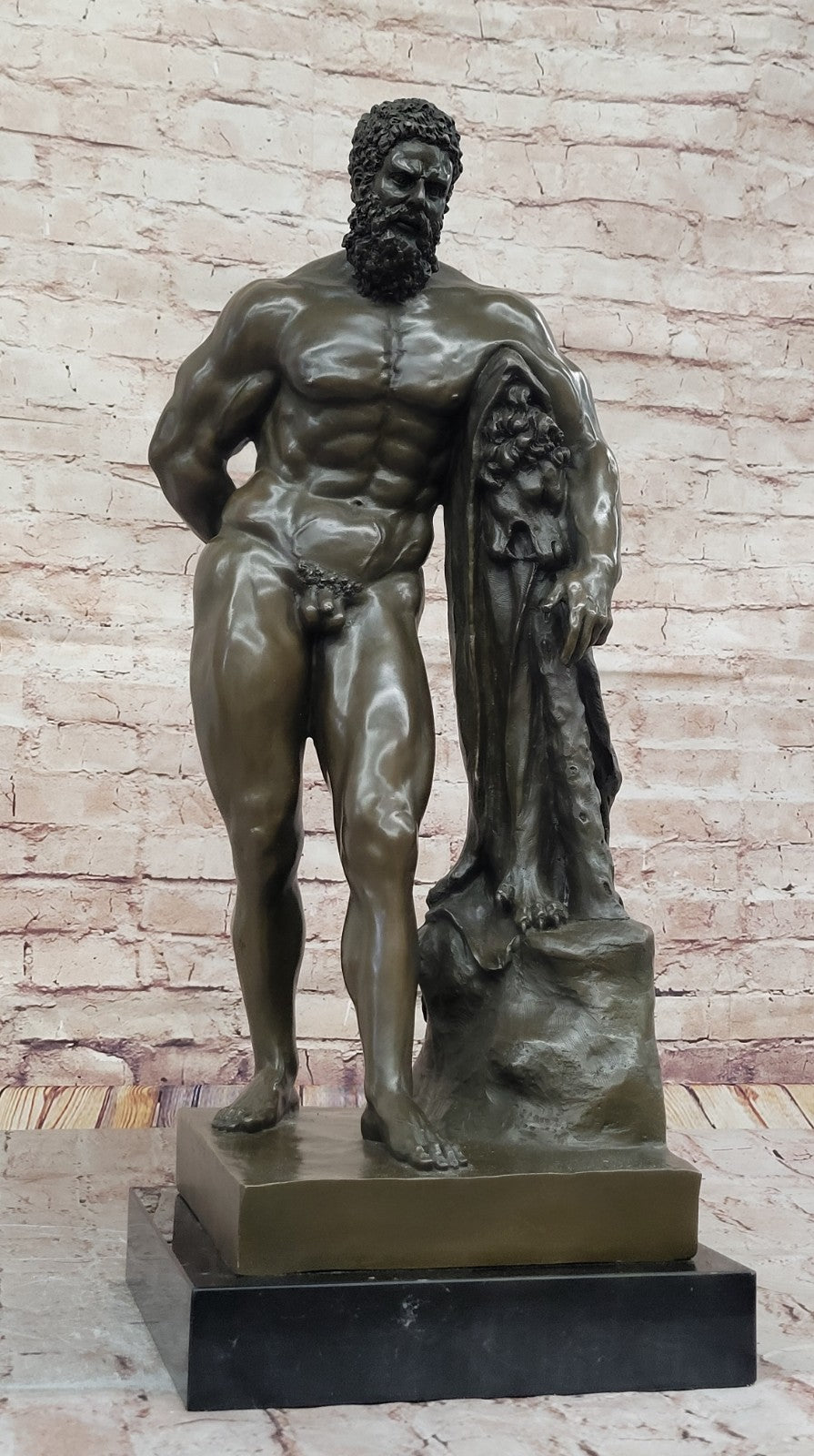 Collector`s Edition: Signed Glycon Hercules - Bronze Sculpture Figurine