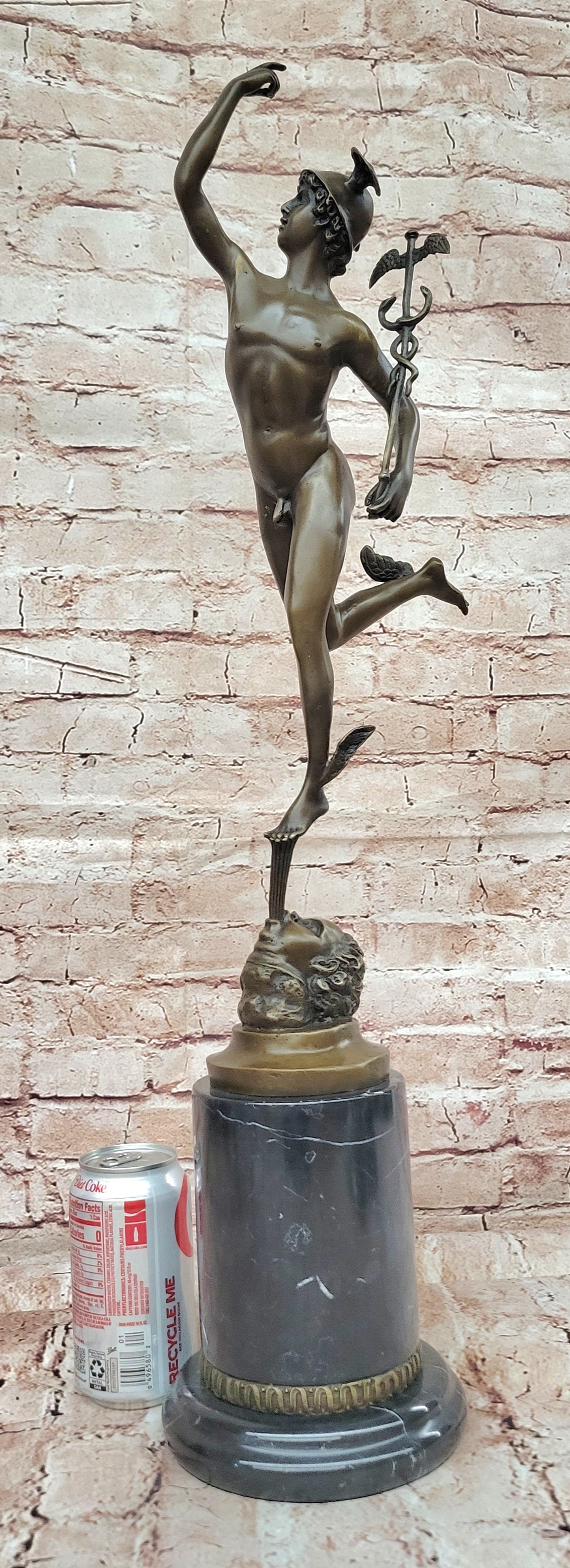 Bronze Skulptur Hermes Merkur 69 cm Figur Bronzefigur Bronzeskulptur antik Stil